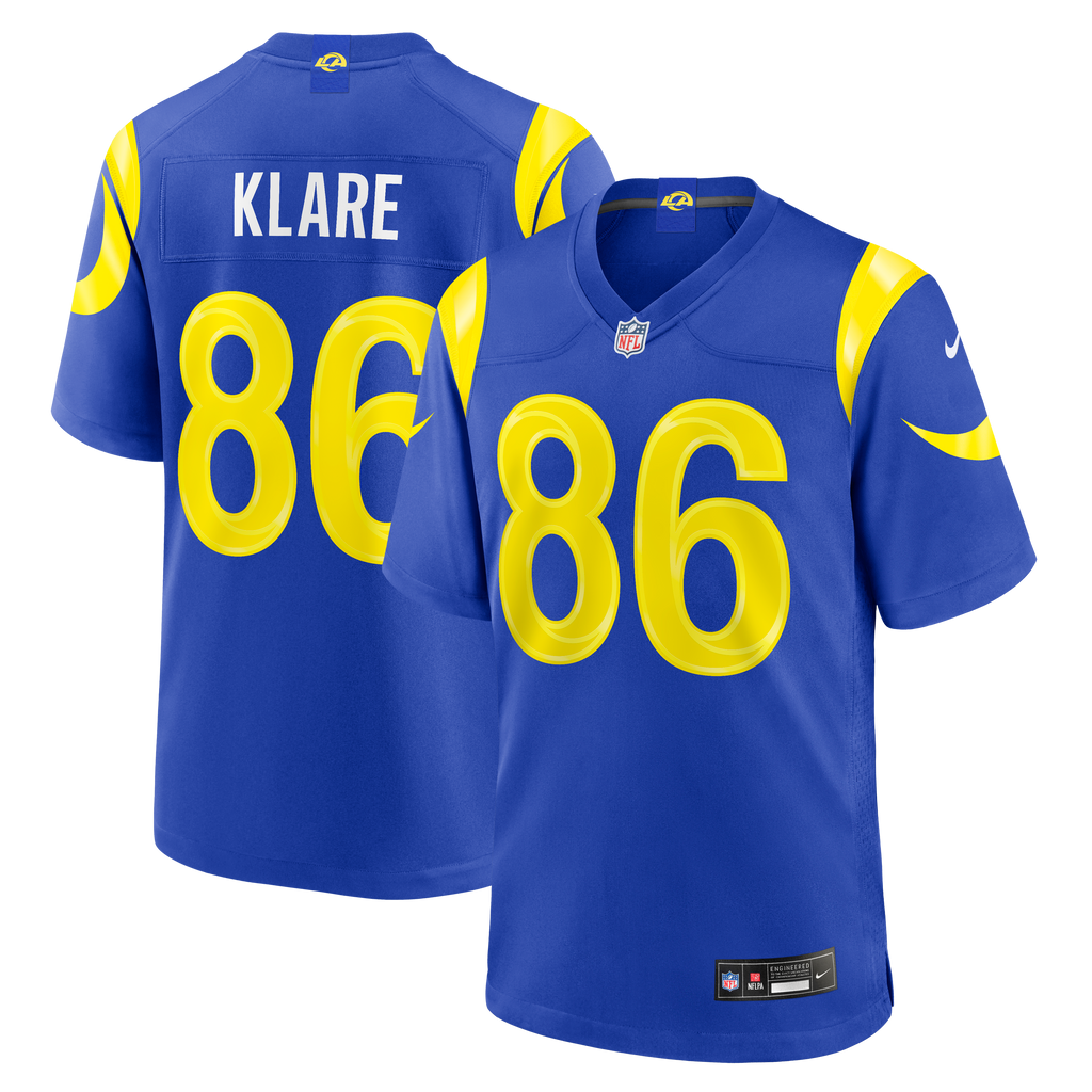 Men's Los Angeles Rams Max Klare Nike Royal Team Game Jersey
