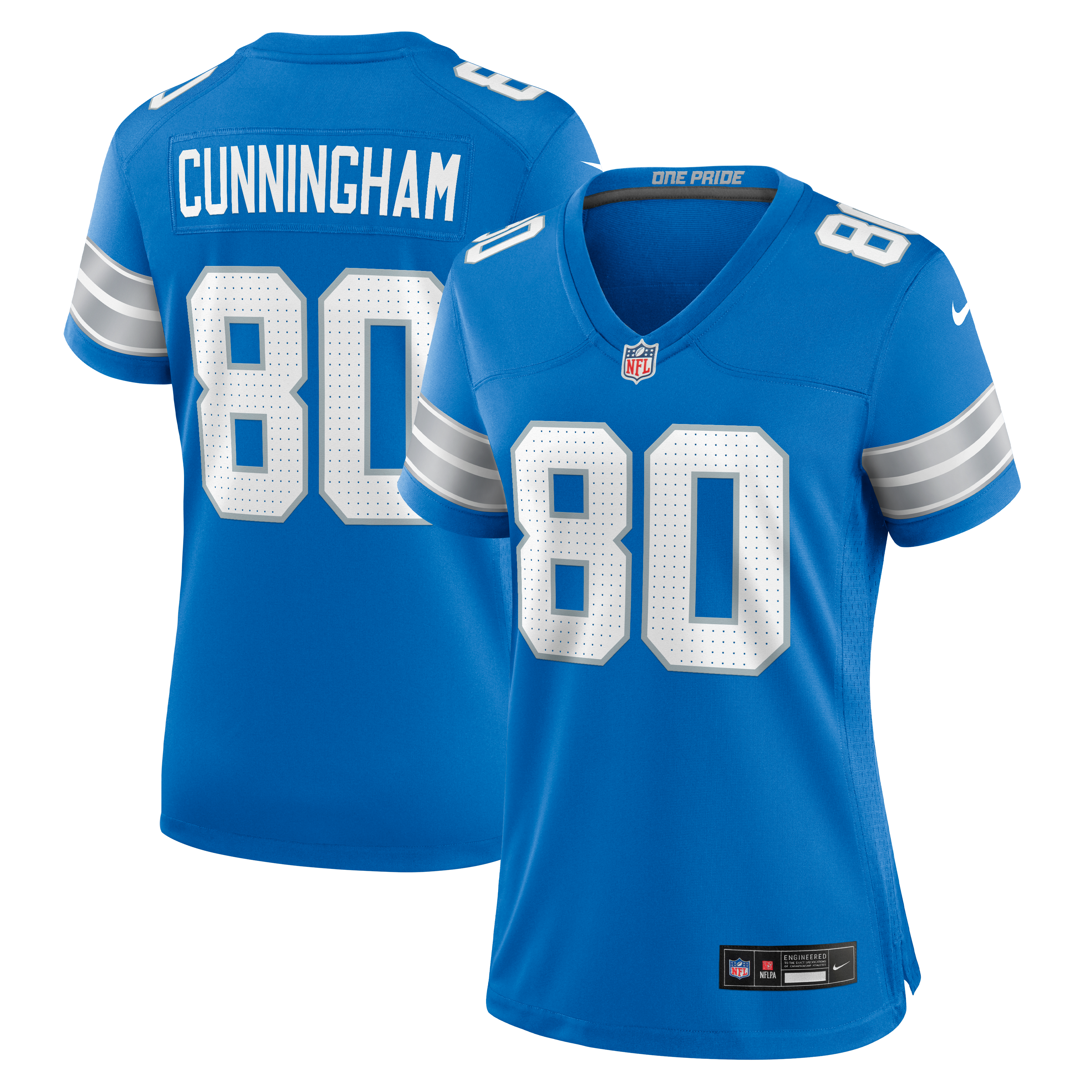 Women's Detroit Lions Malik Cunningham Nike Blue Team Game Jersey