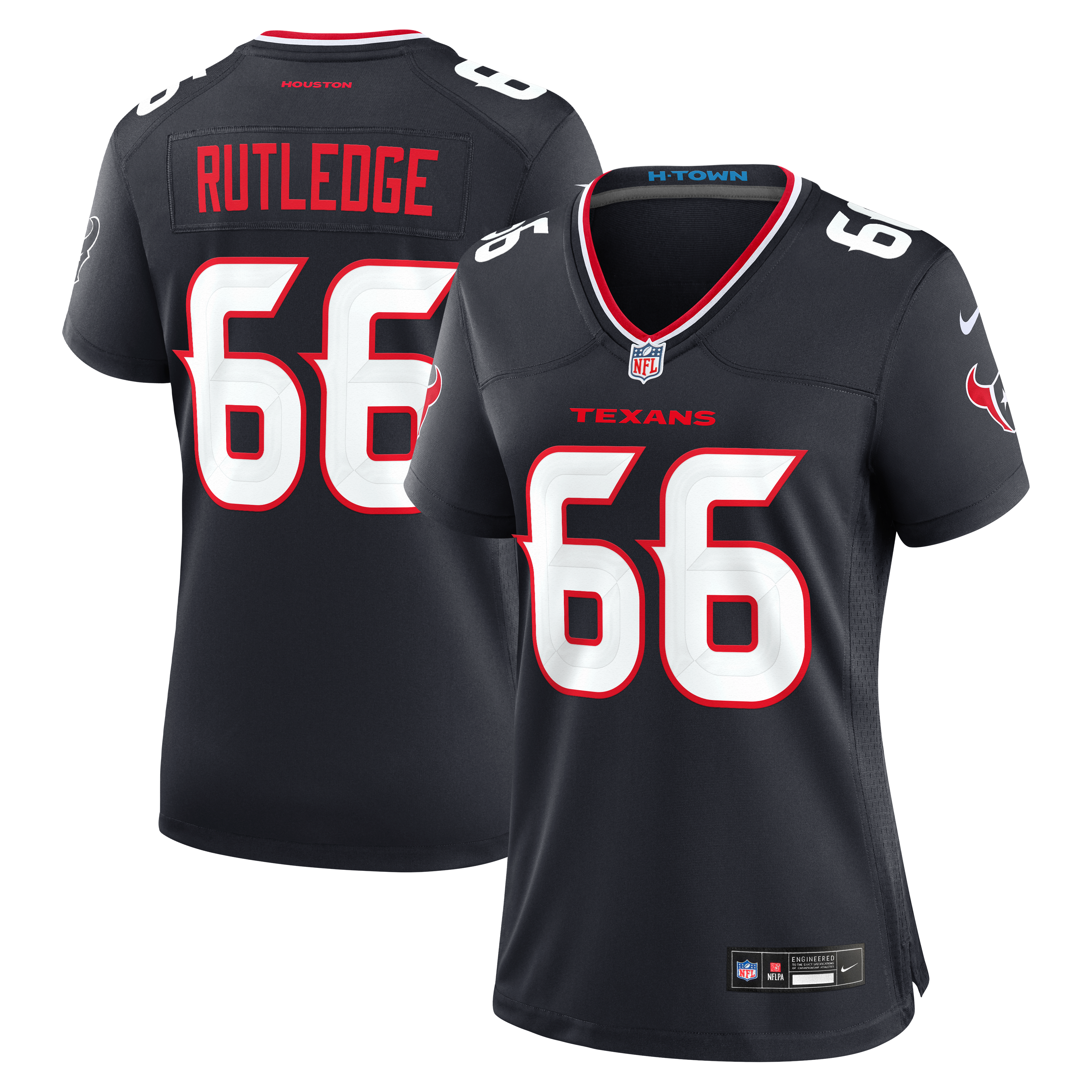Women's Houston Texans Keylan Rutledge Nike Navy Team Game Jersey