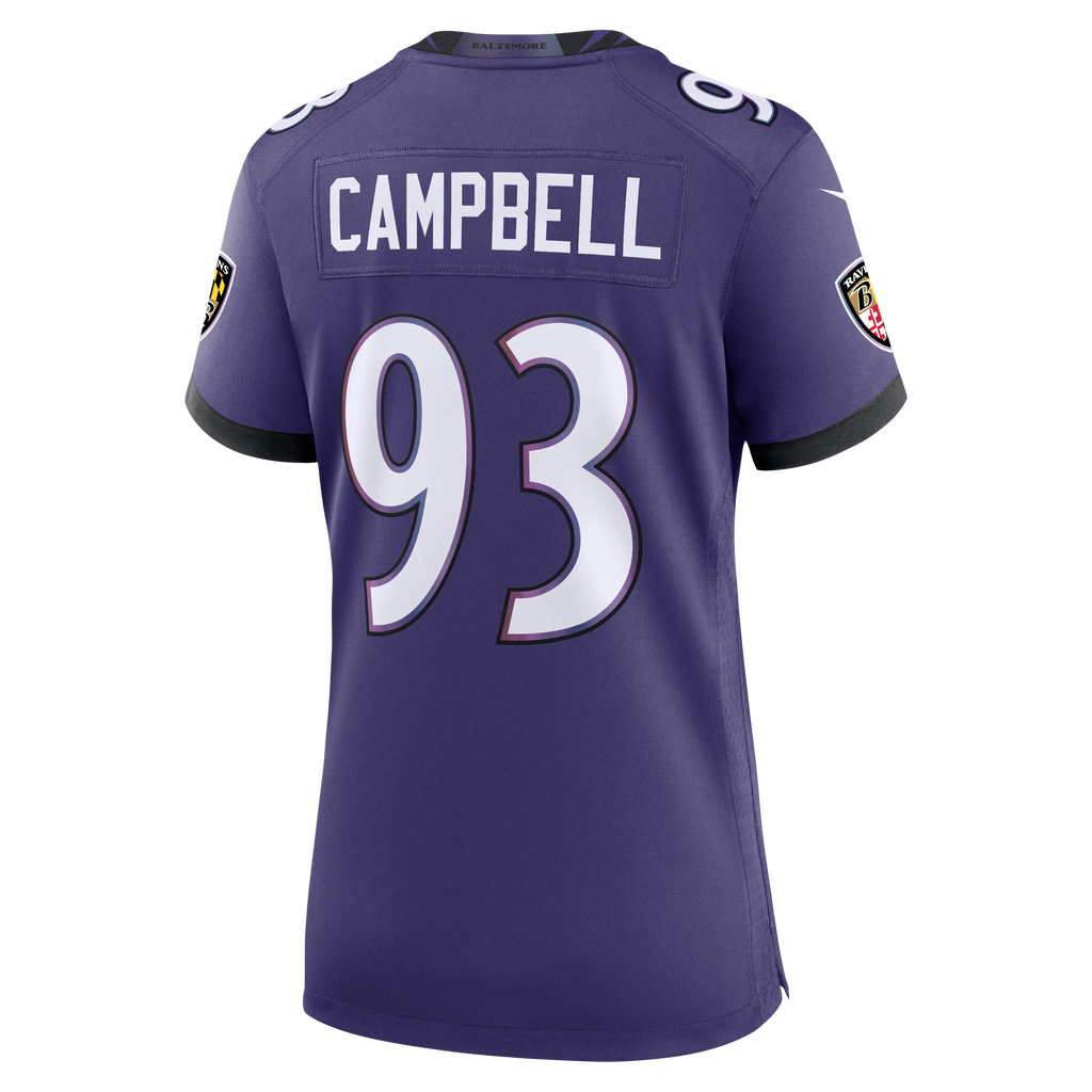 Women's Baltimore Ravens Calais Campbell Nike Purple Team Game Jersey