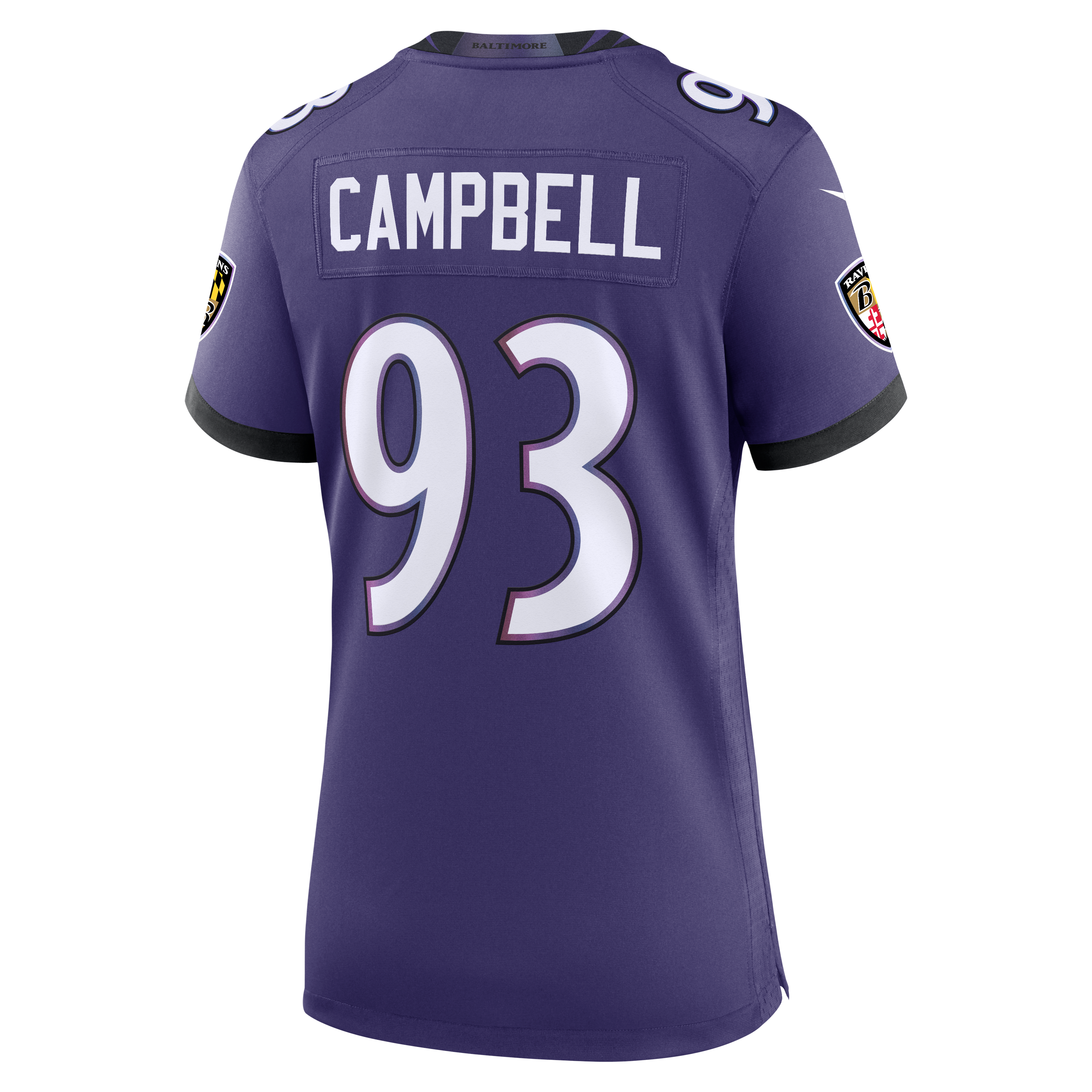 Women's Baltimore Ravens Calais Campbell Nike Purple Team Game Jersey