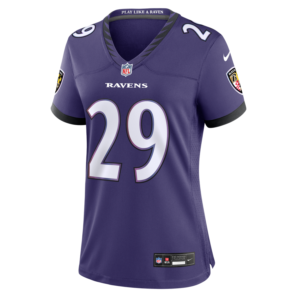 Women's Baltimore Ravens Chandler Rivers Nike Purple Team Game Jersey