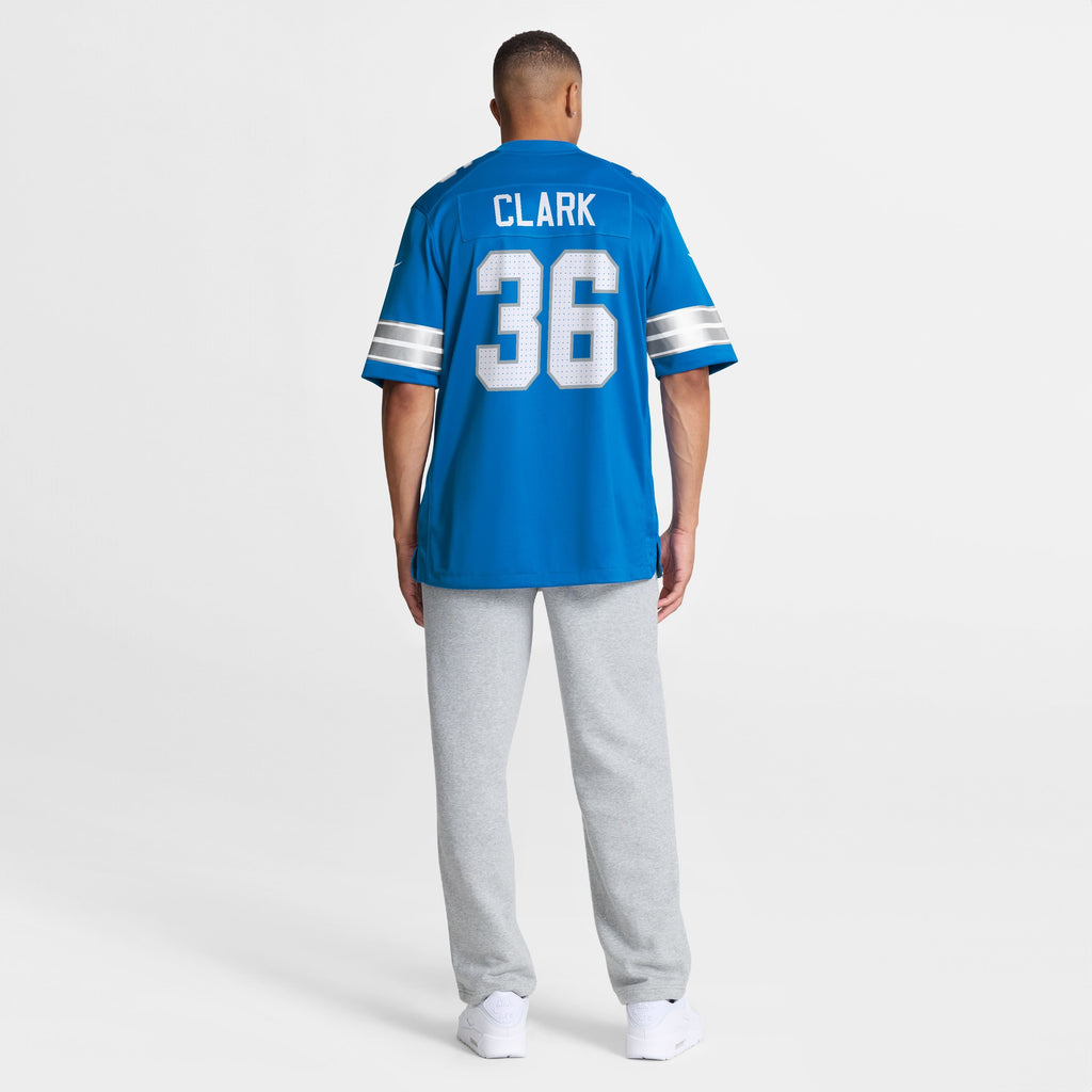 Men's Detroit Lions Chuck Clark Nike Blue Team Game Jersey