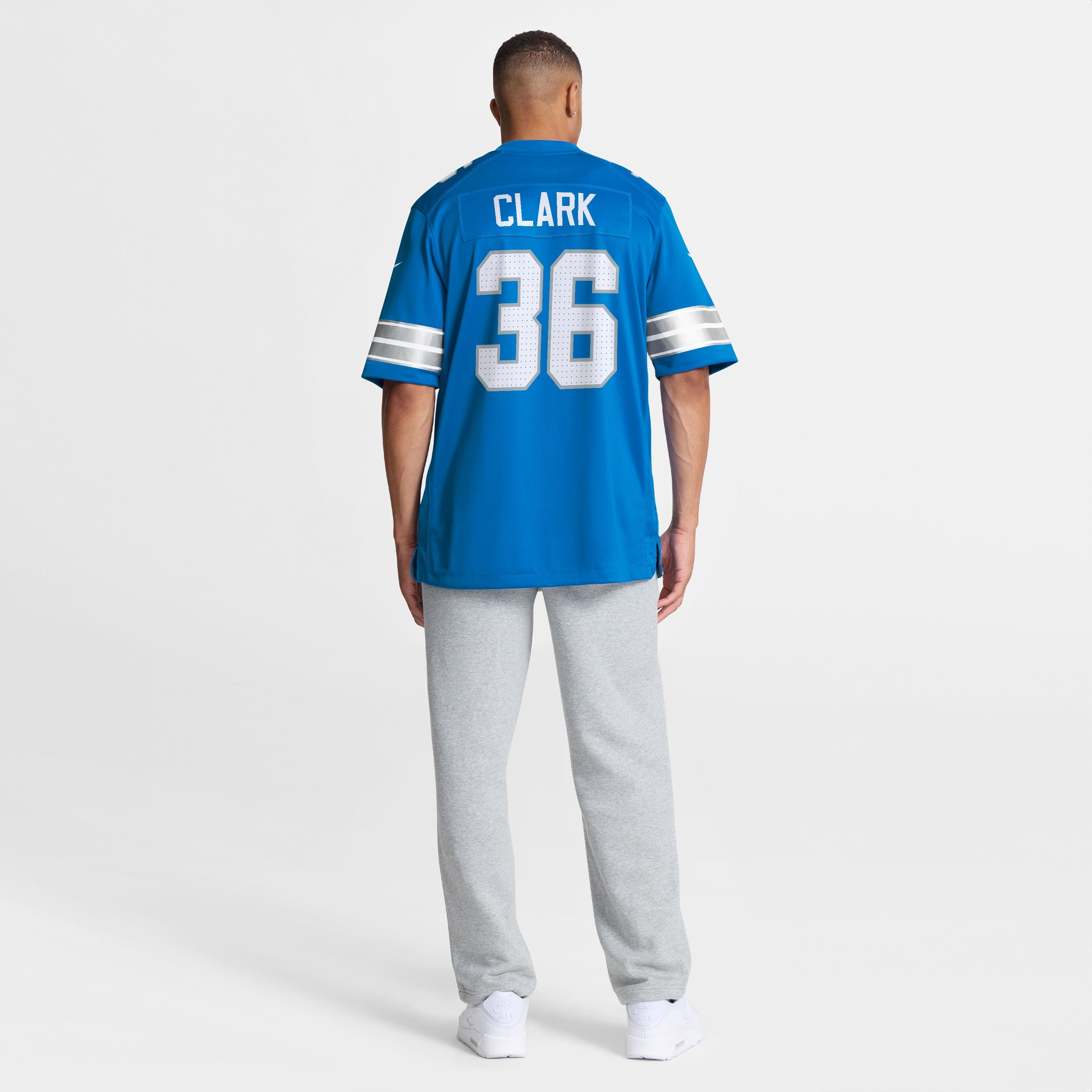 Men's Detroit Lions Chuck Clark Nike Blue Team Game Jersey