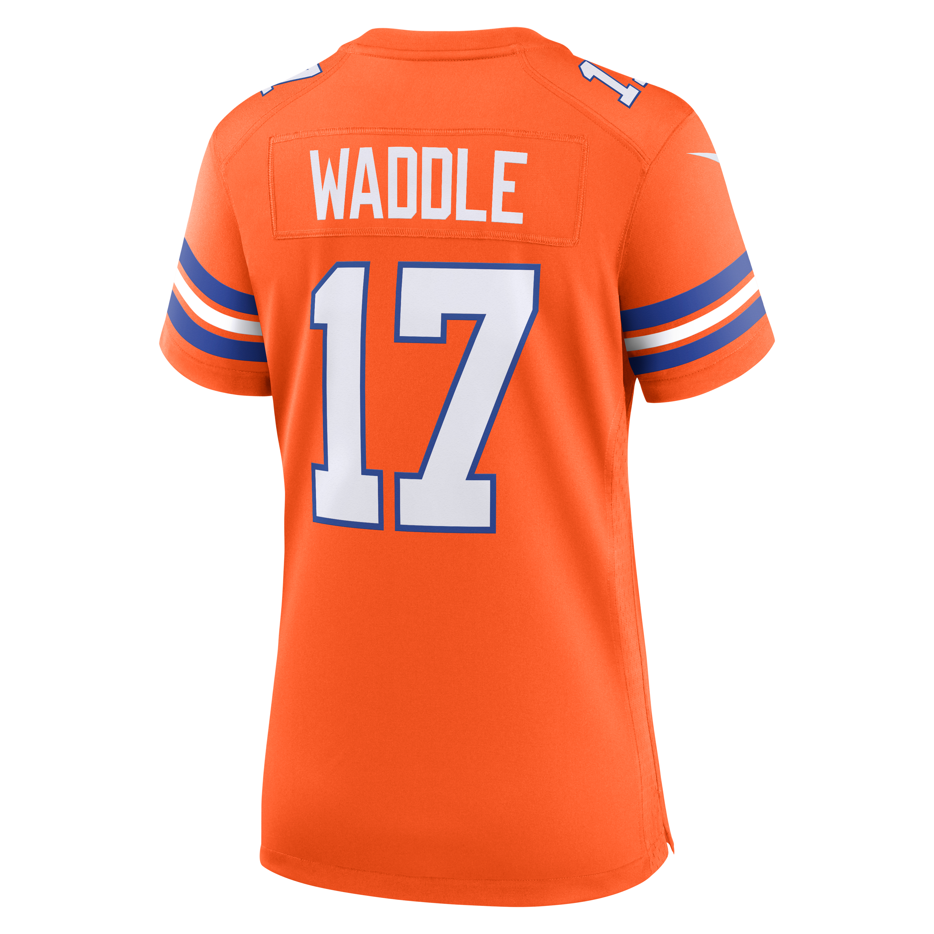 Women's Denver Broncos Jaylen Waddle Nike Orange Mile High Collection 1977 Throwback Game Jersey