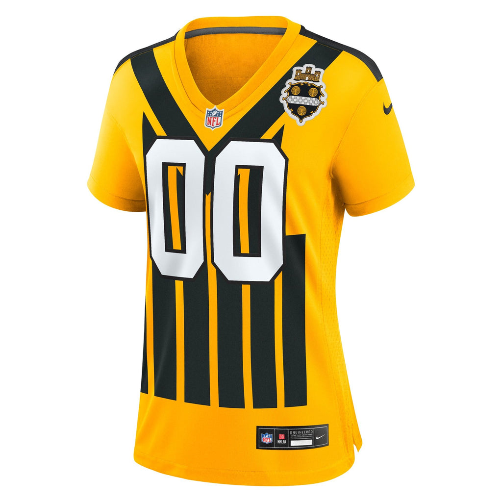Women's Pittsburgh Steelers Nike Gold Alternate 1933 Throwback Game Custom Jersey