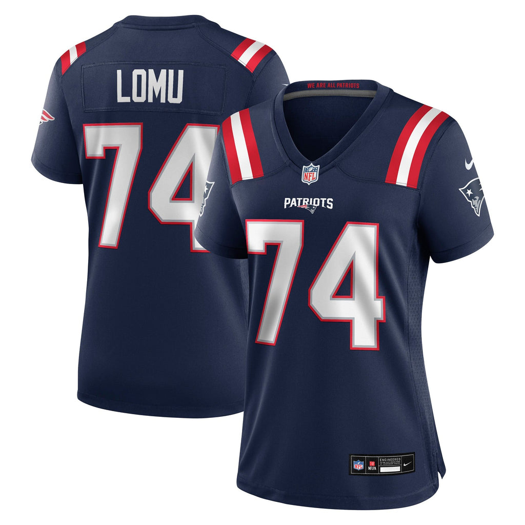 Women's New England Patriots Caleb Lomu Nike Navy Team Game Jersey