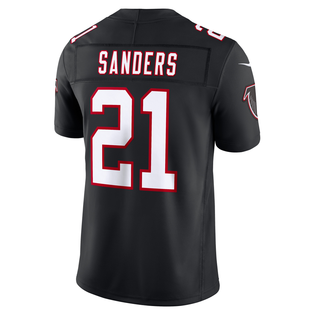 Men's Atlanta Falcons Deion Sanders Nike Black Alternate Throwback Vapor Fuse Stitched Retired Limited Jersey