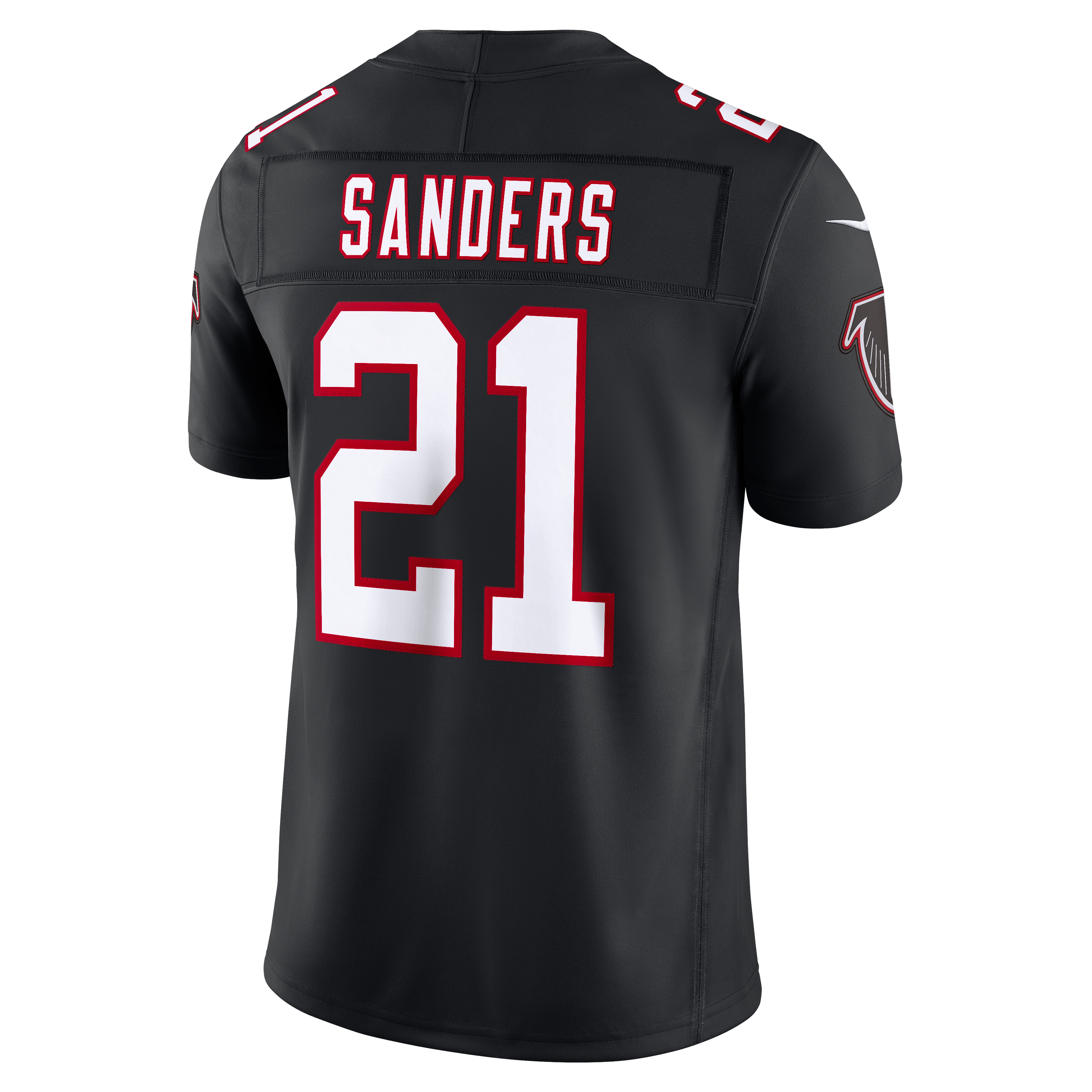 Men's Atlanta Falcons Deion Sanders Nike Black Alternate Throwback Vapor Fuse Stitched Retired Limited Jersey