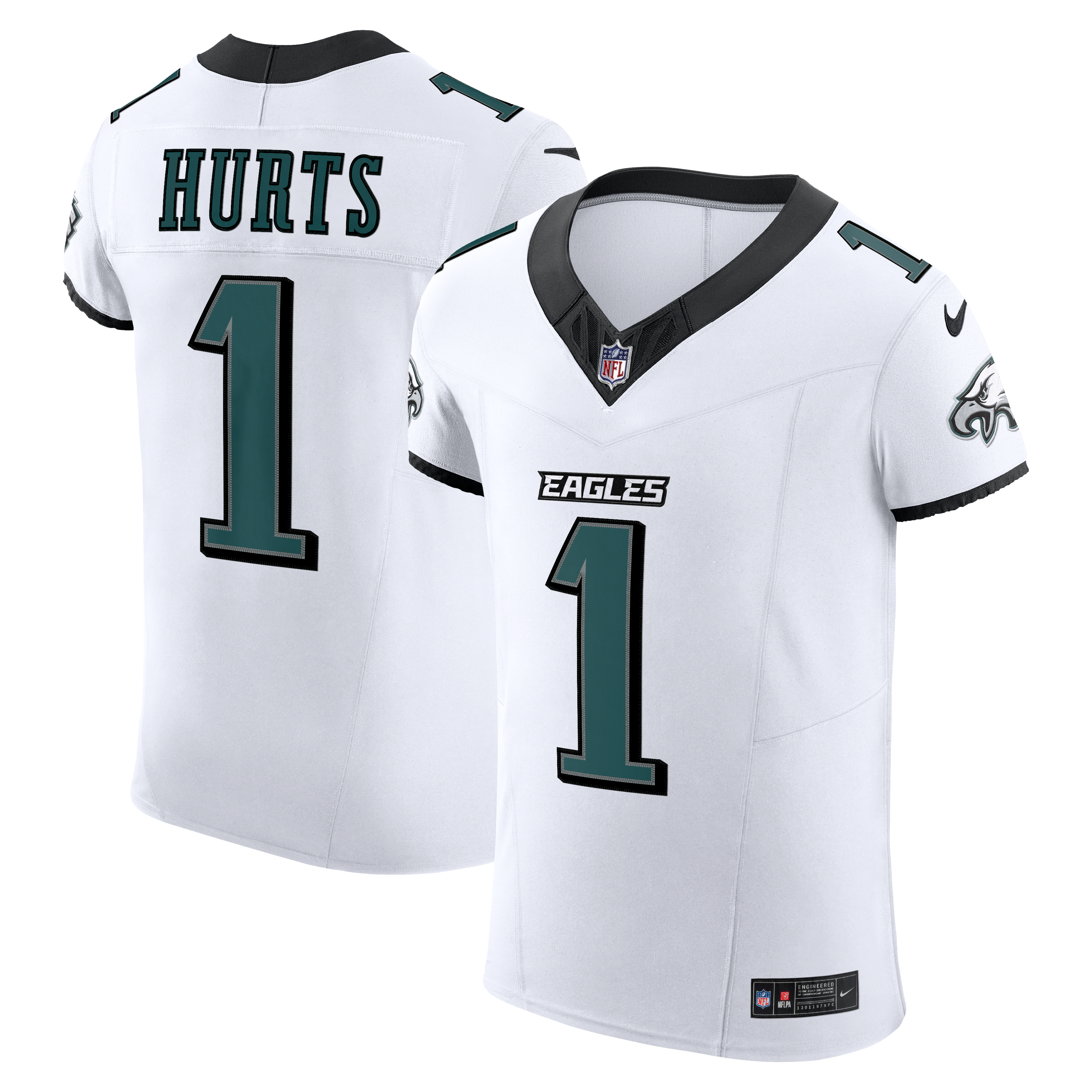 Men's Philadelphia Eagles Jalen Hurts Nike White Vapor Fuse Elite Jersey