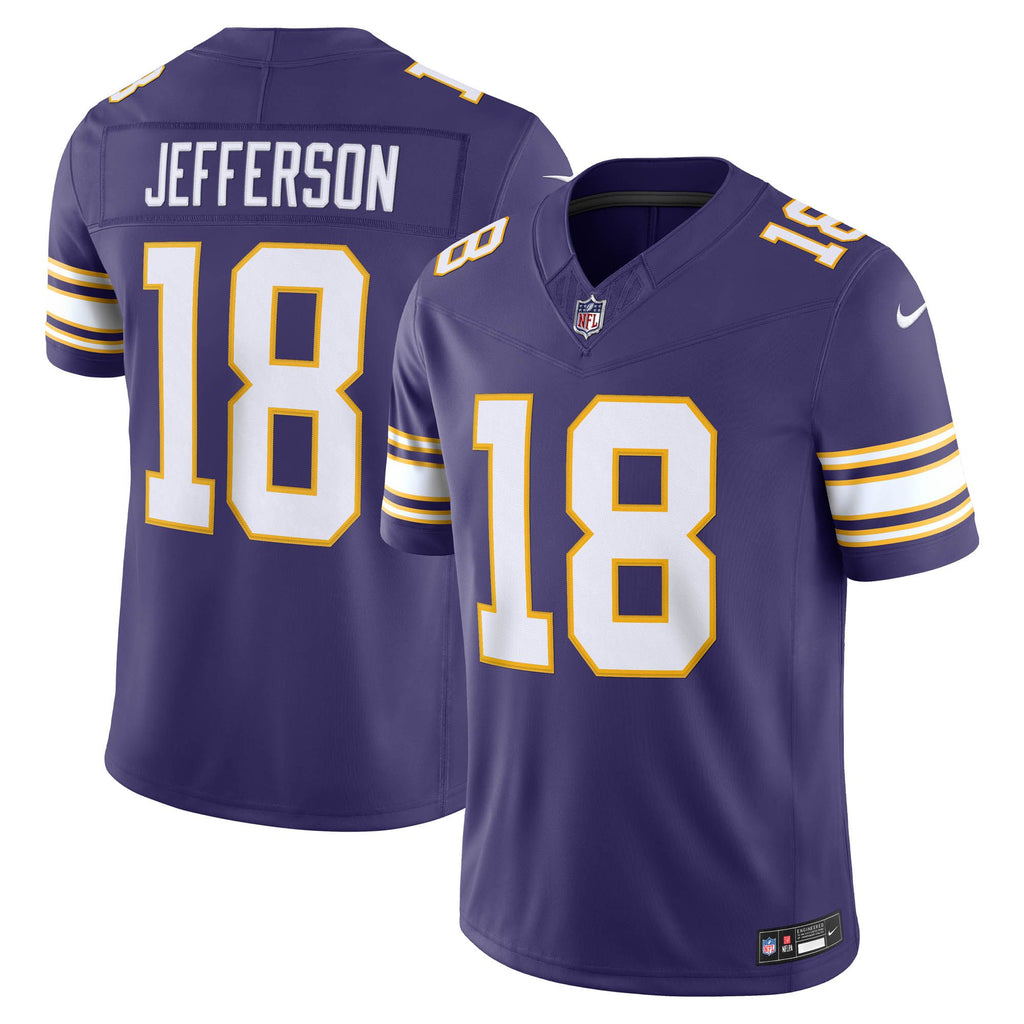 Men's Minnesota Vikings Justin Jefferson Nike Purple Alternate Classic Vapor Fuse Stitched Limited Jersey