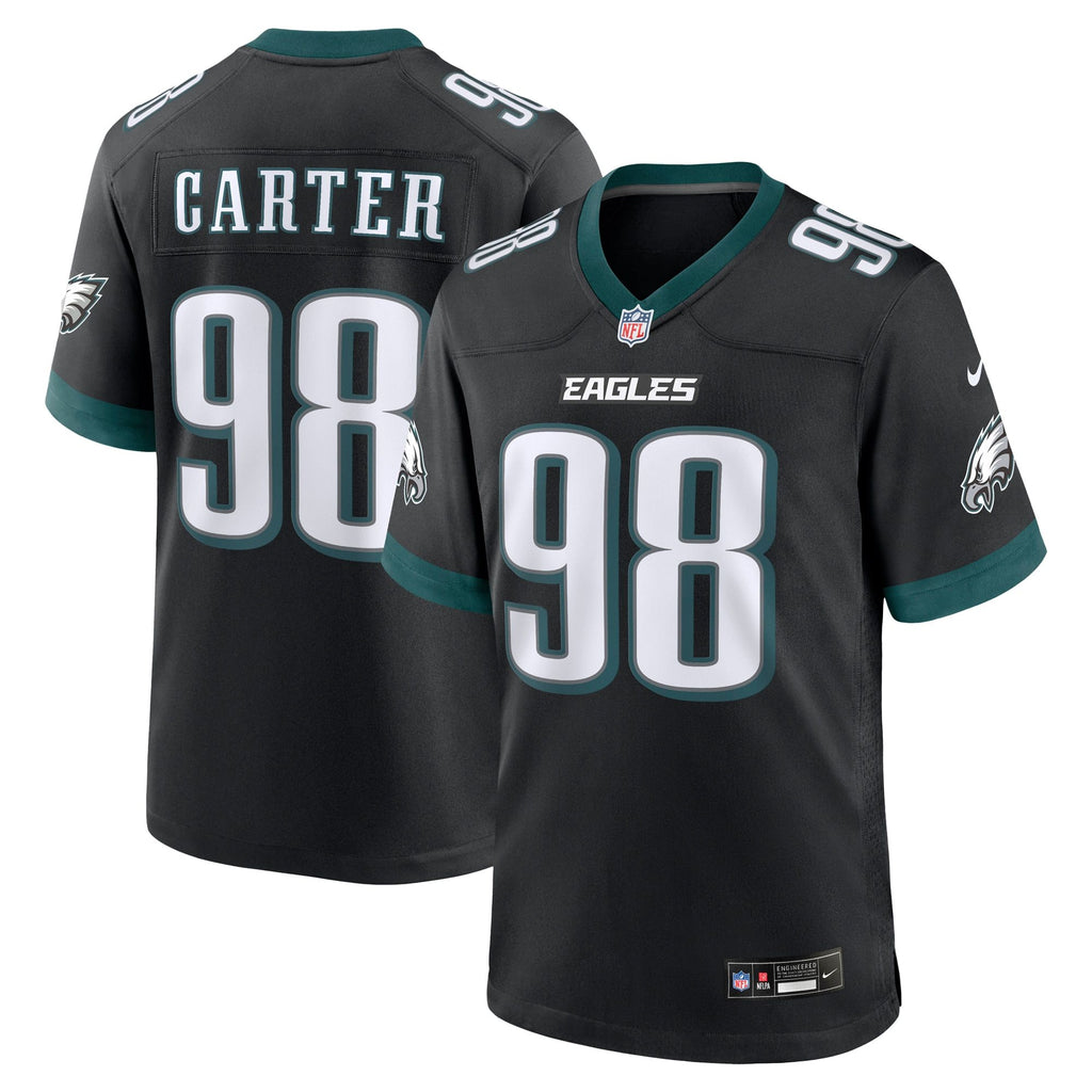 Men's Philadelphia Eagles Jalen Carter Nike Black Alternate Game Player Jersey