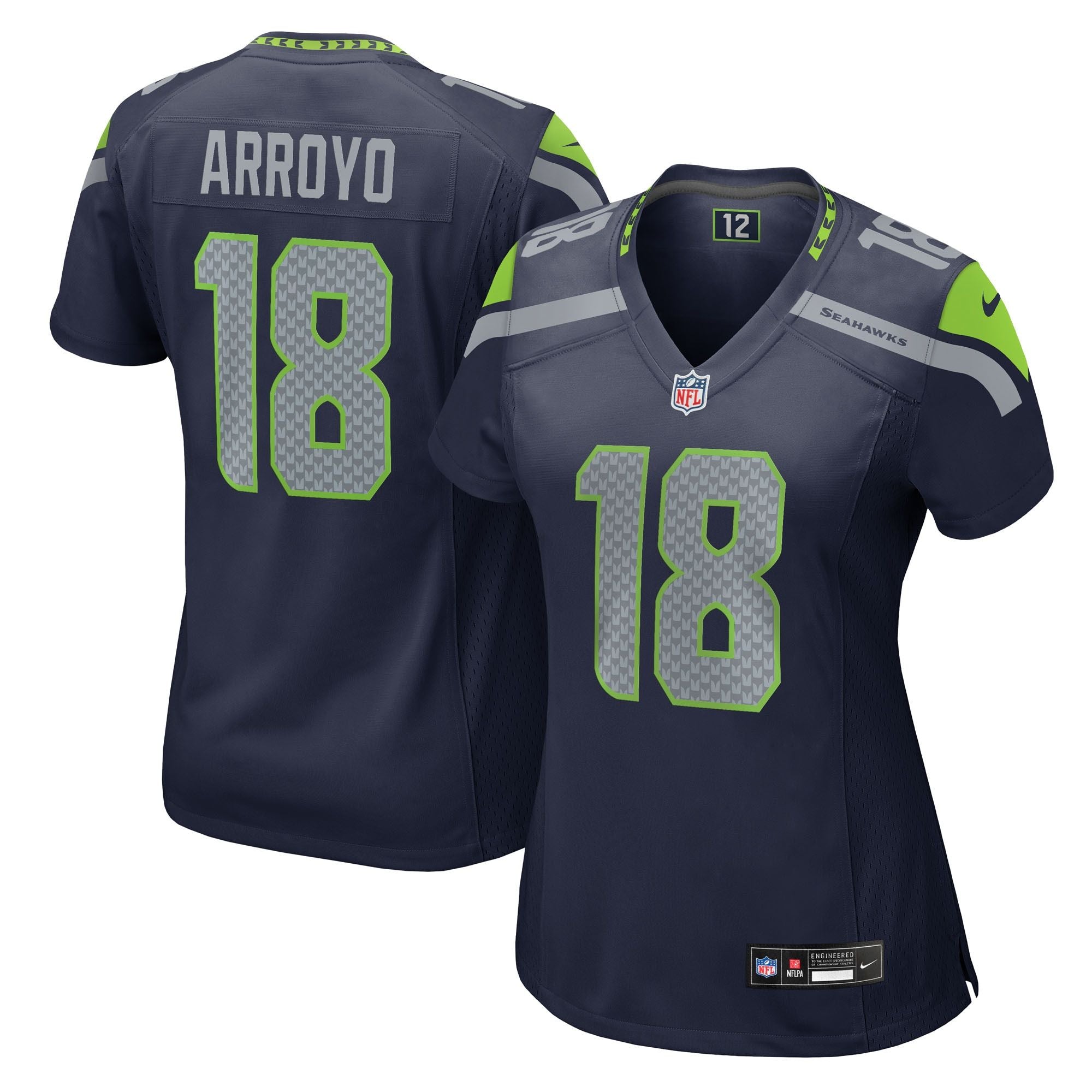 Women's Seattle Seahawks Elijah Arroyo Nike College Navy Team Game Jersey
