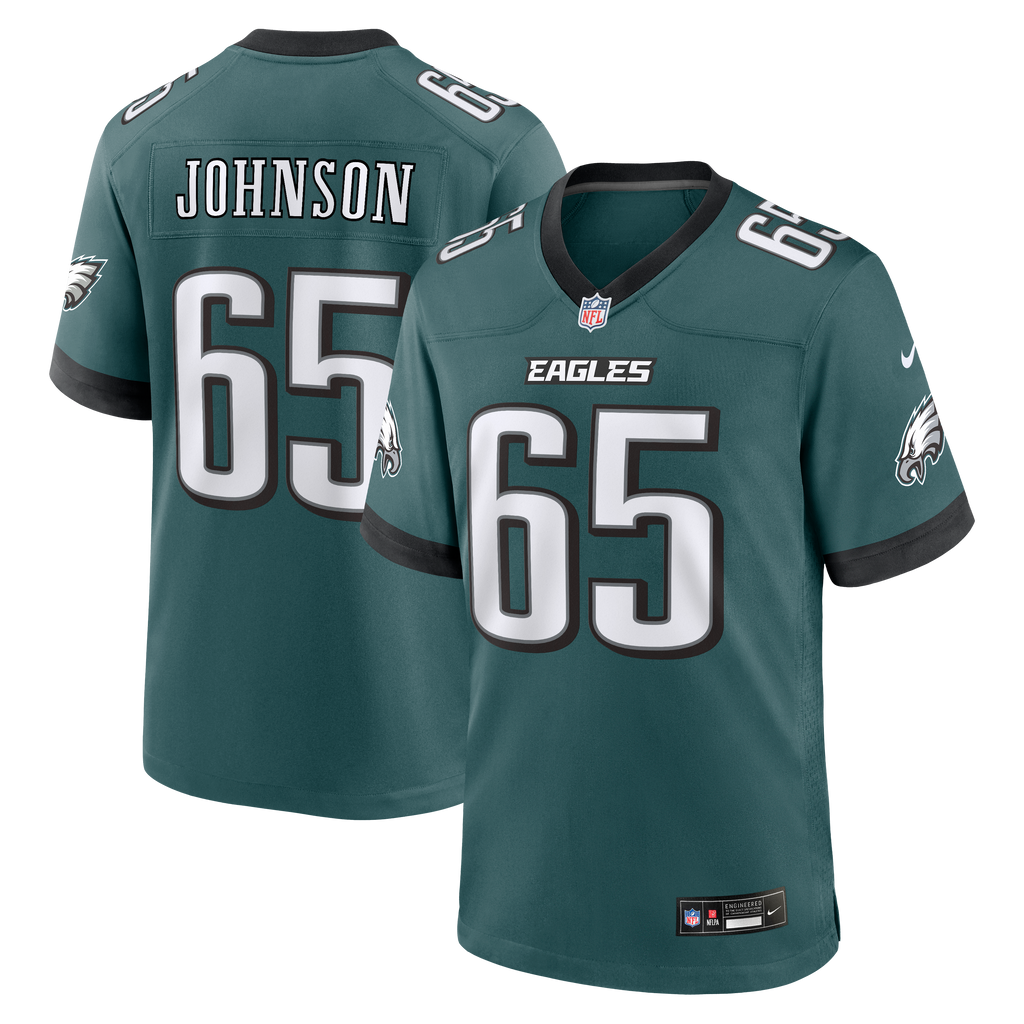 Men's Philadelphia Eagles Lane Johnson Nike Midnight Green Team Game Jersey