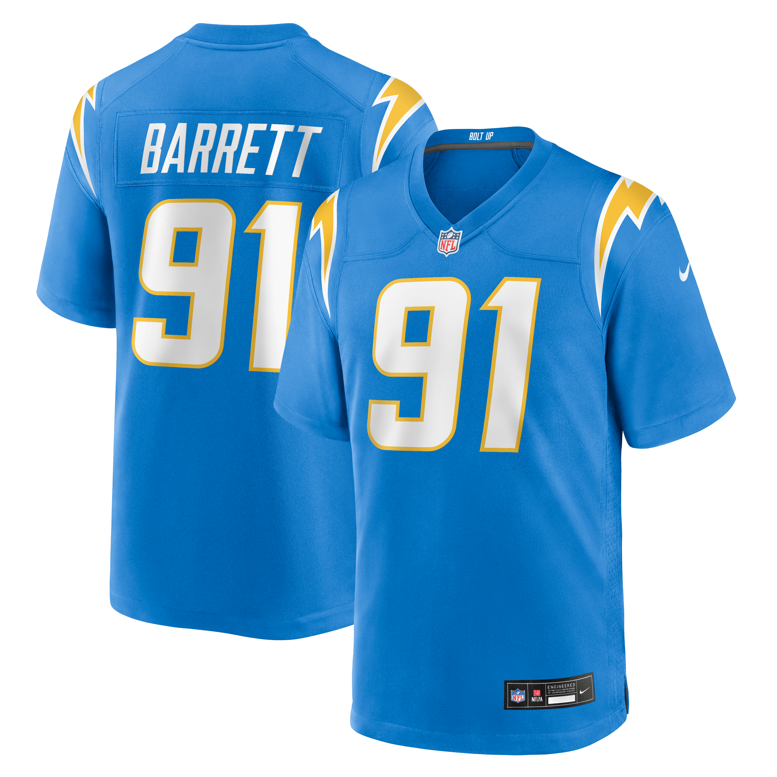 Men's Los Angeles Chargers Nick Barrett Nike Powder Blue Team Game Jersey
