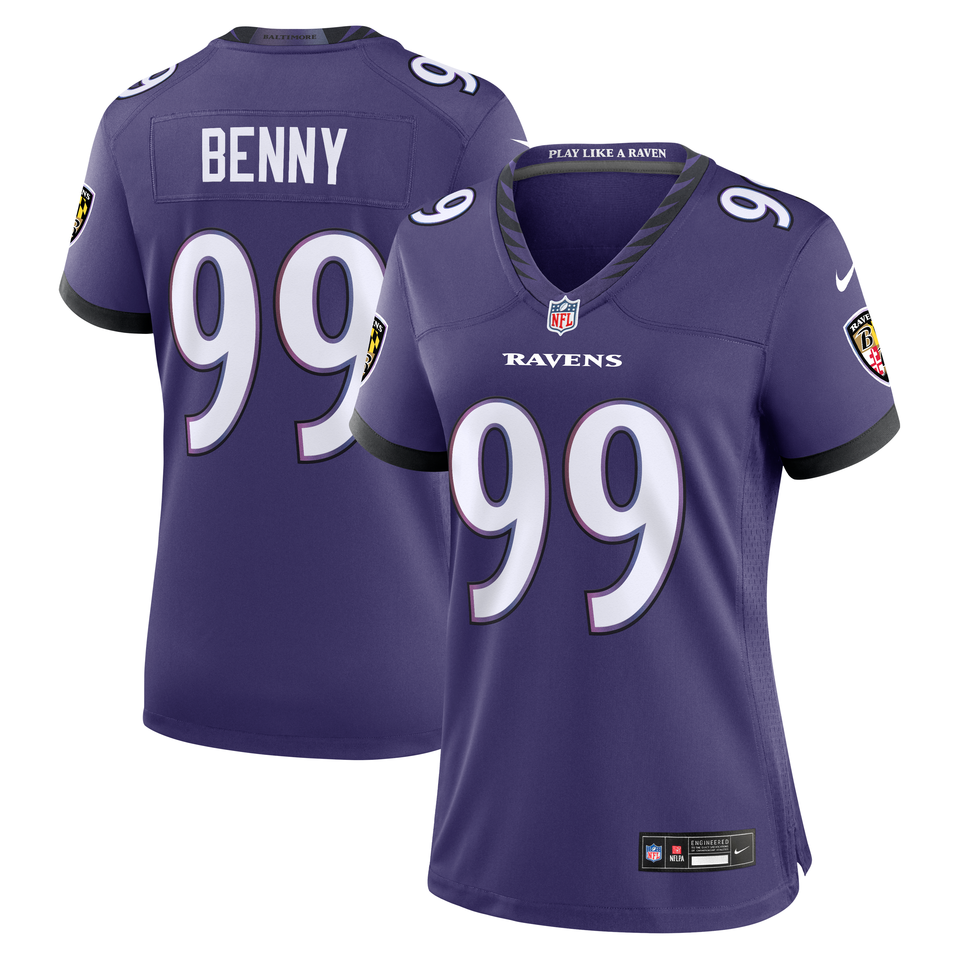 Women's Baltimore Ravens Rayshaun Benny Nike Purple Team Game Jersey