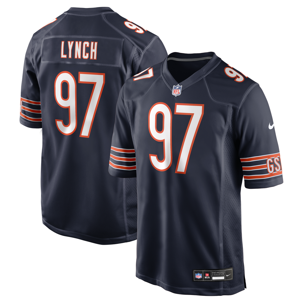 Men's Chicago Bears James Lynch Nike Navy Team Game Jersey