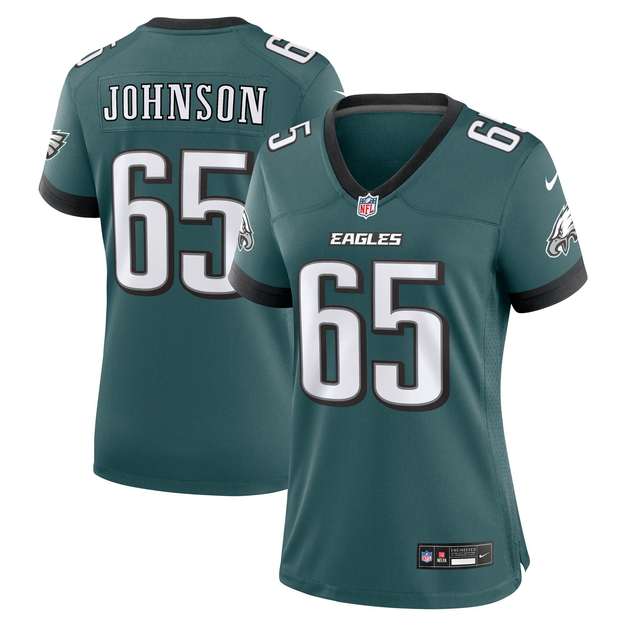 Women's Philadelphia Eagles Lane Johnson Nike Midnight Green Team Game Jersey