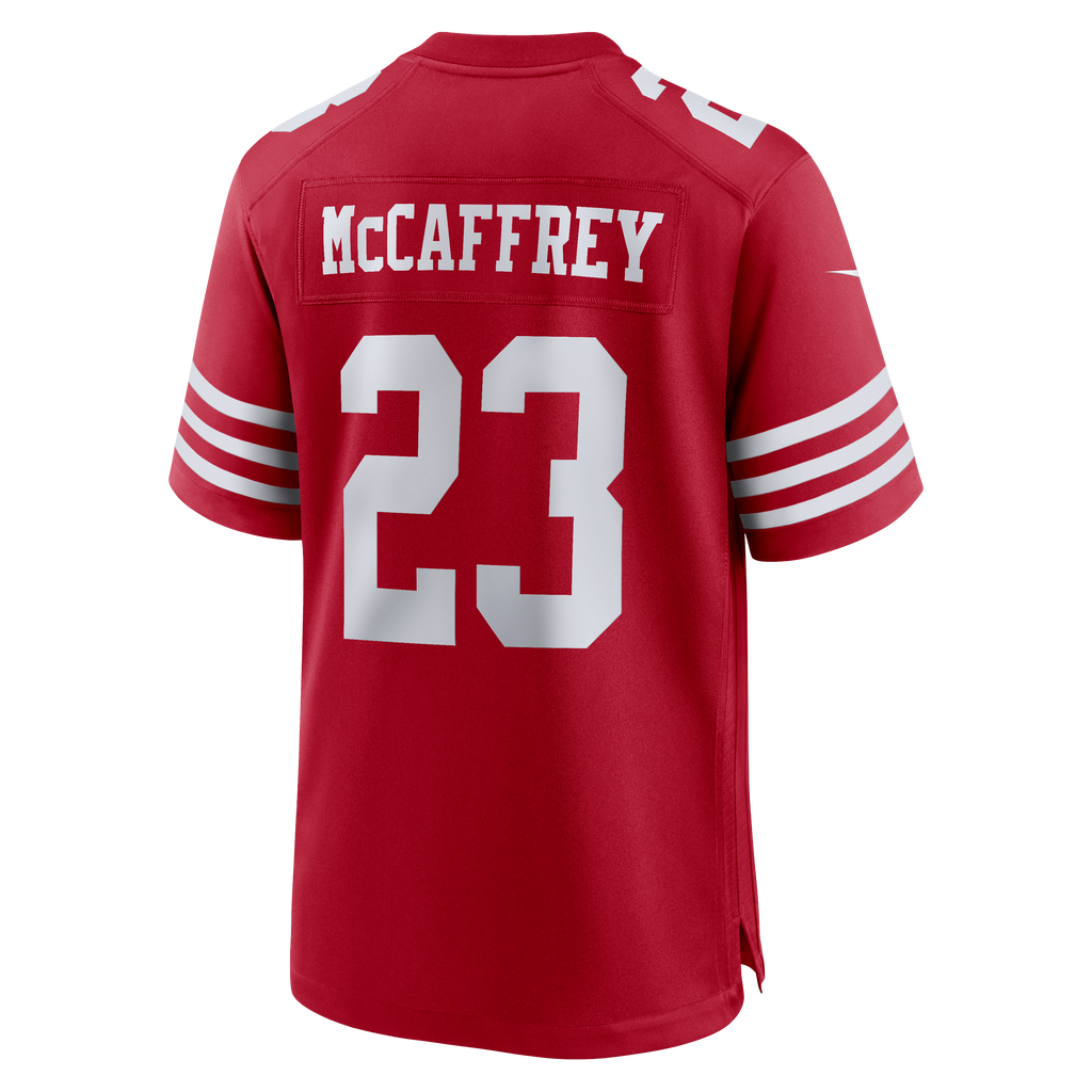 Men's San Francisco 49Ers Christian Mccaffrey Nike Scarlet 80Th Anniversary Game Jersey
