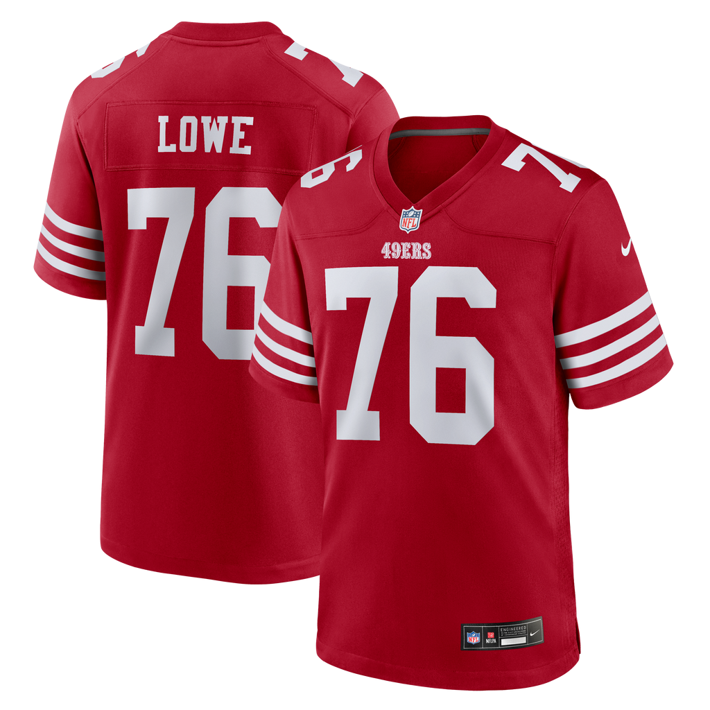 Men's San Francisco 49Ers Vederian Lowe Nike Scarlet Team Game Jersey