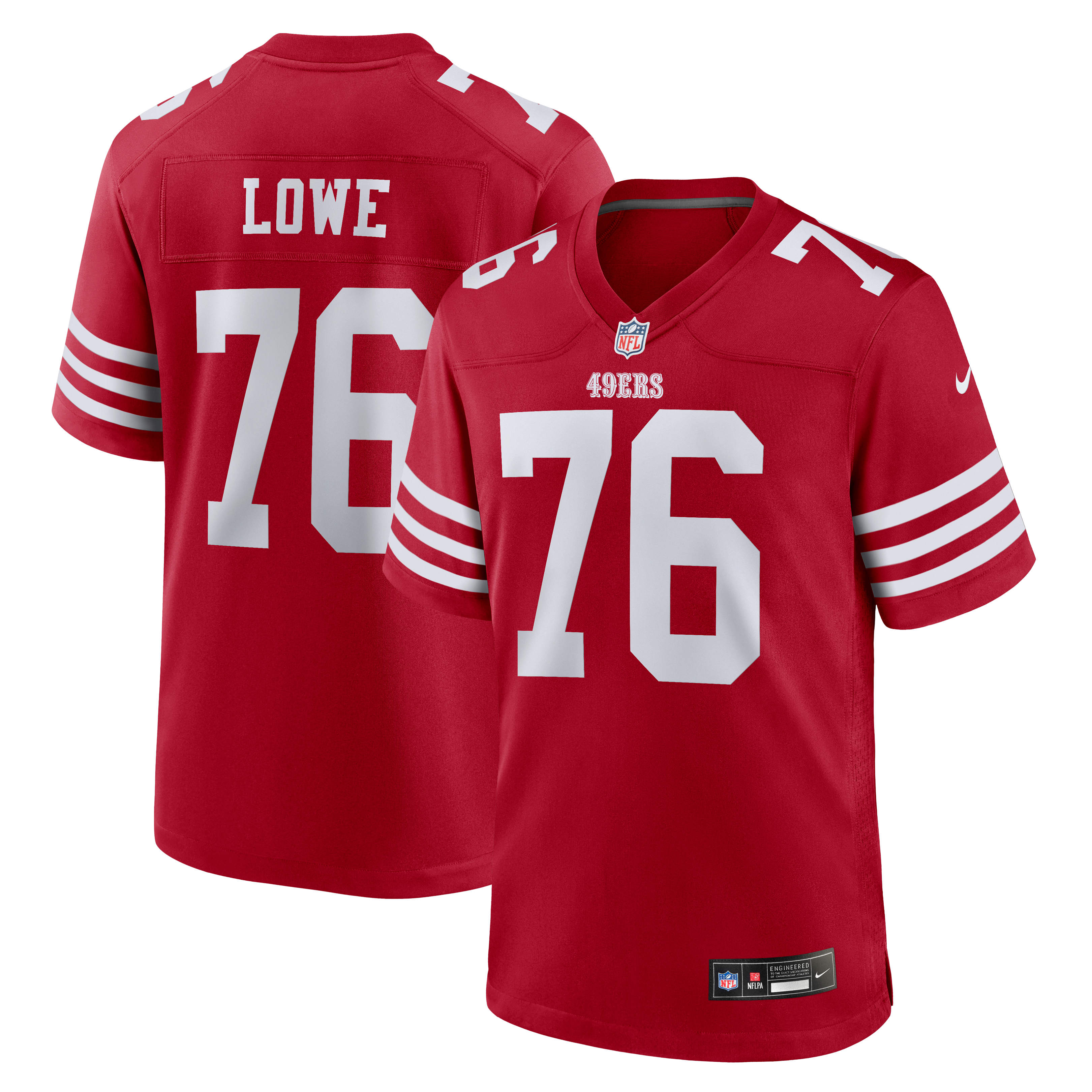 Men's San Francisco 49Ers Vederian Lowe Nike Scarlet Team Game Jersey