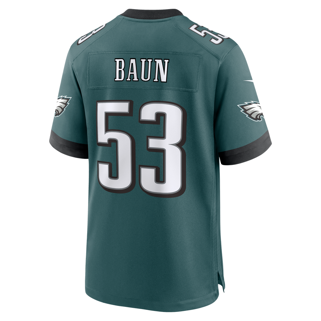 Men's Philadelphia Eagles Zack Baun Nike Midnight Green Team Game Jersey
