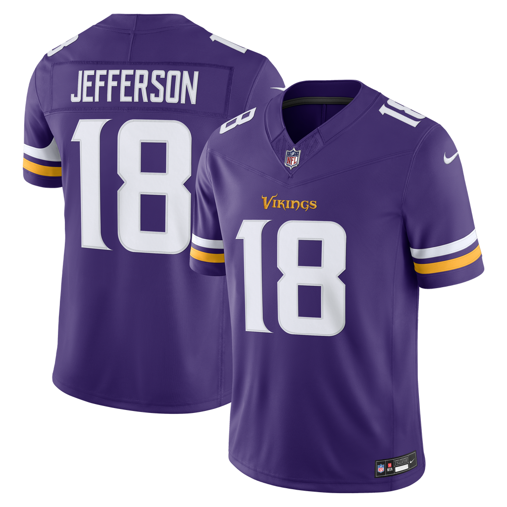 Men's Minnesota Vikings Justin Jefferson Nike Purple Team Vapor Fuse Stitched Limited Jersey