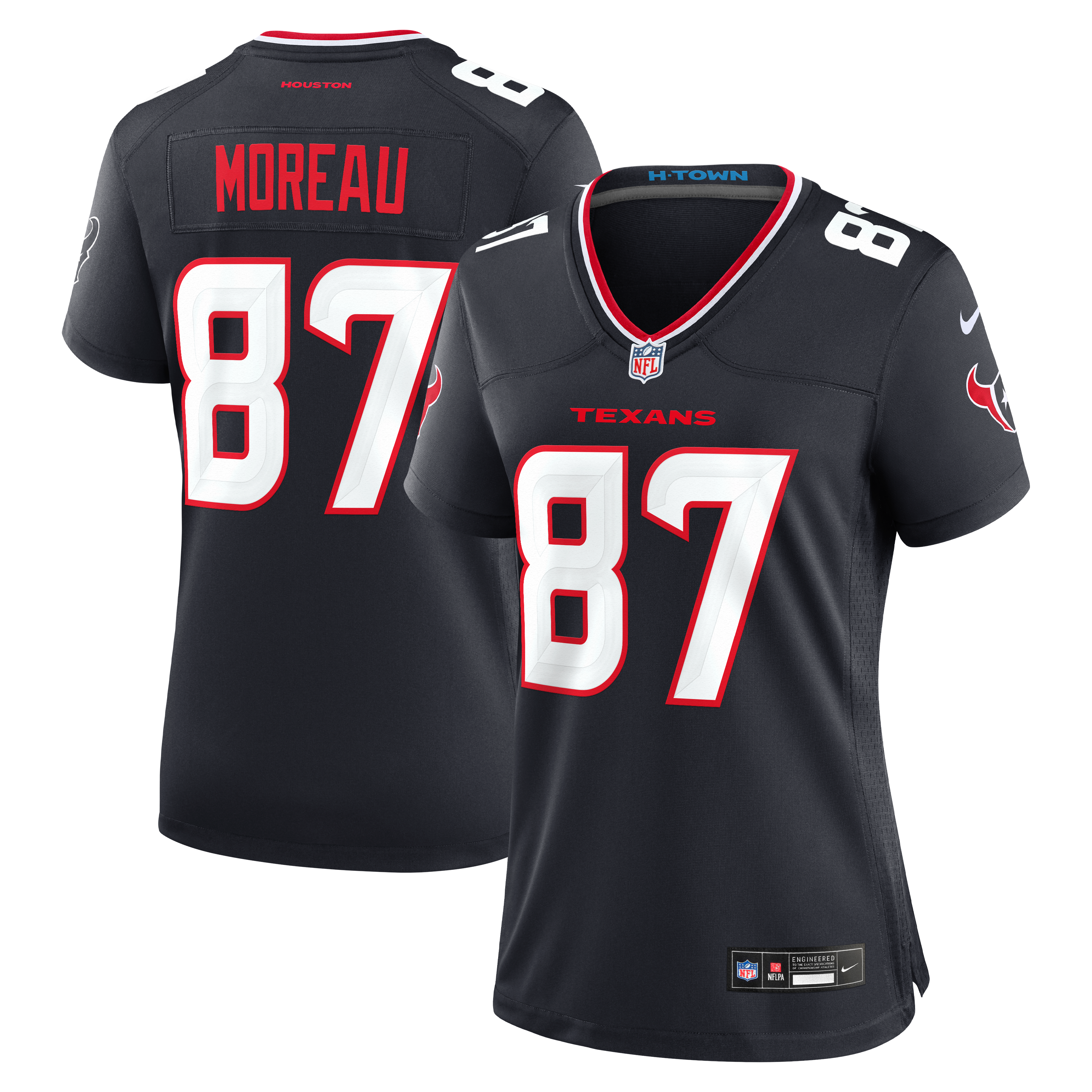 Women's Houston Texans Foster Moreau Nike Navy Team Game Jersey