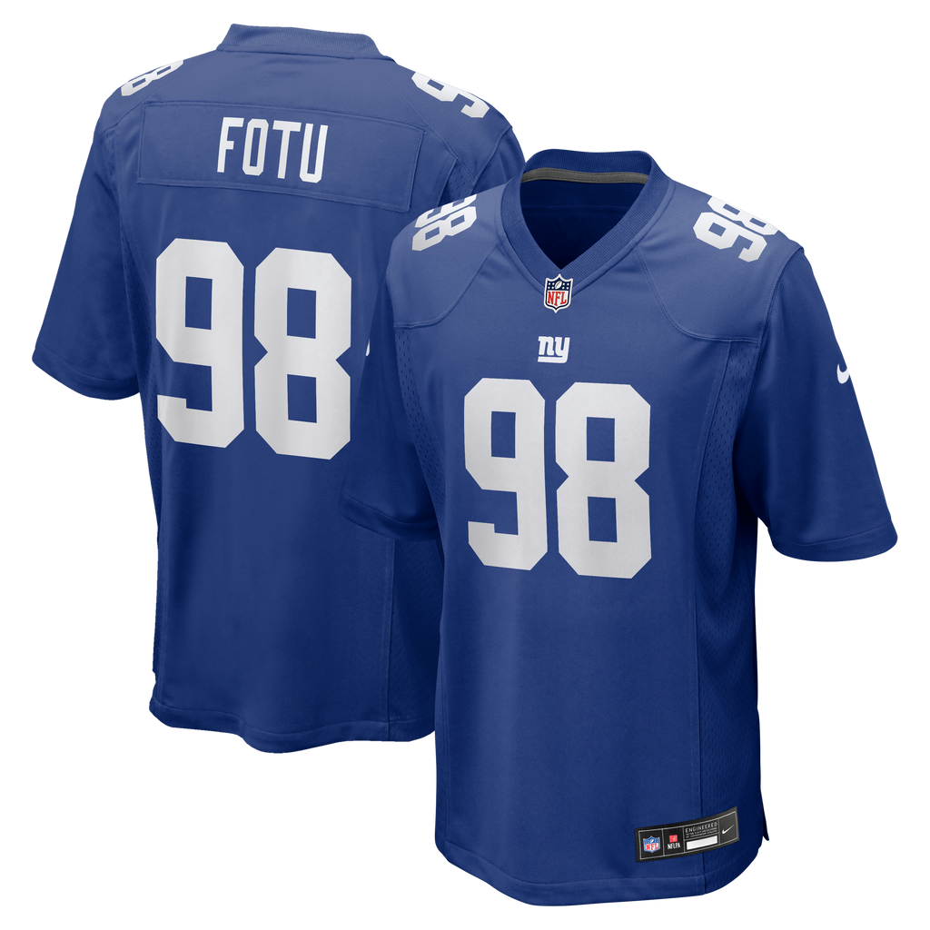 Men's New York Giants Leki Fotu Nike Royal Team Game Jersey