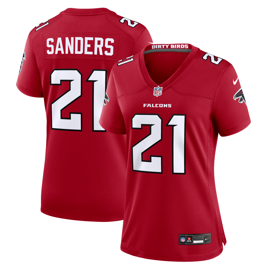 Women's Atlanta Falcons Deion Sanders Nike Red Retired Player Game Jersey