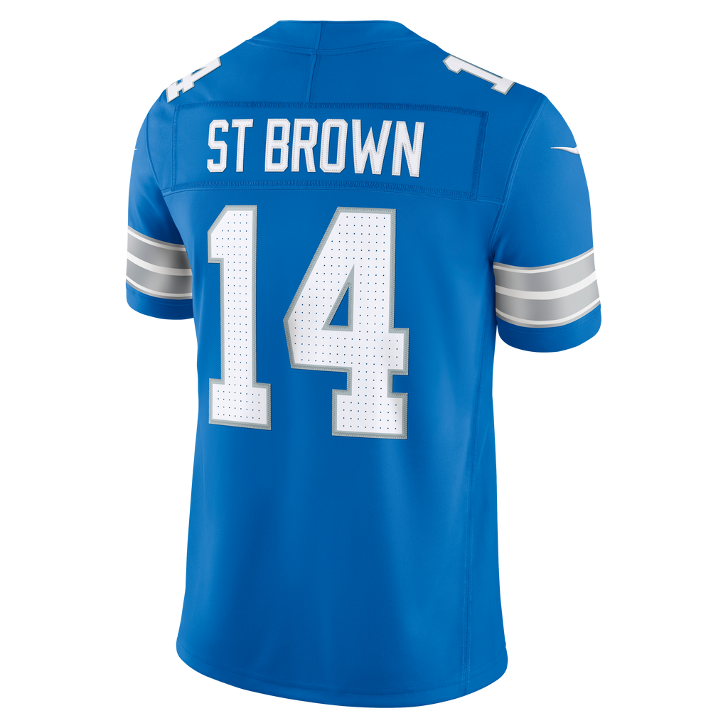 Men's Detroit Lions Amon Ra St Brown Nike Blue Team Vapor Fuse Stitched Limited Jersey