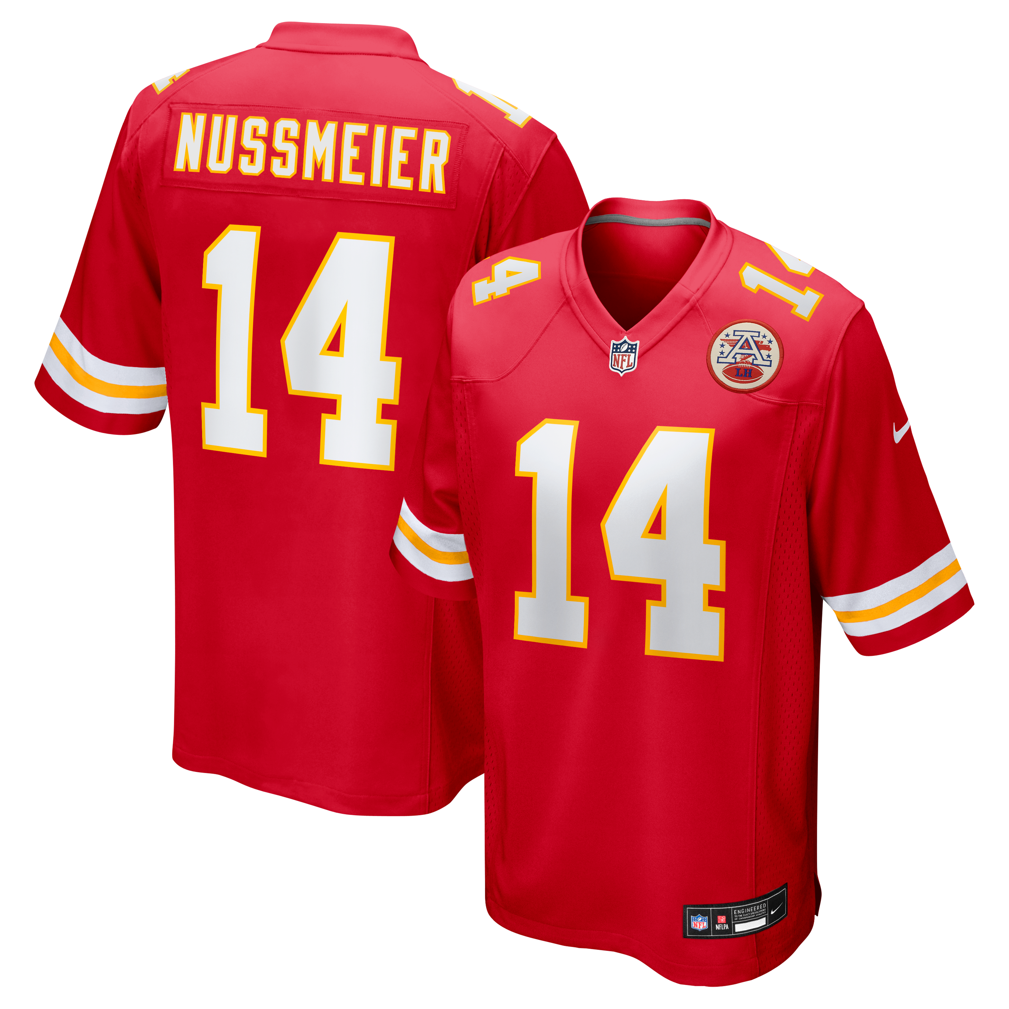 Men's Kansas City Chiefs Garrett Nussmeier Nike Red Game Jersey