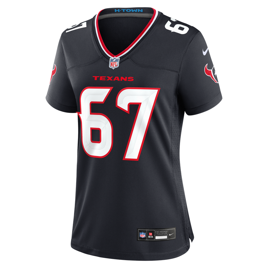 Women's Houston Texans Evan Brown Nike Navy Team Game Jersey
