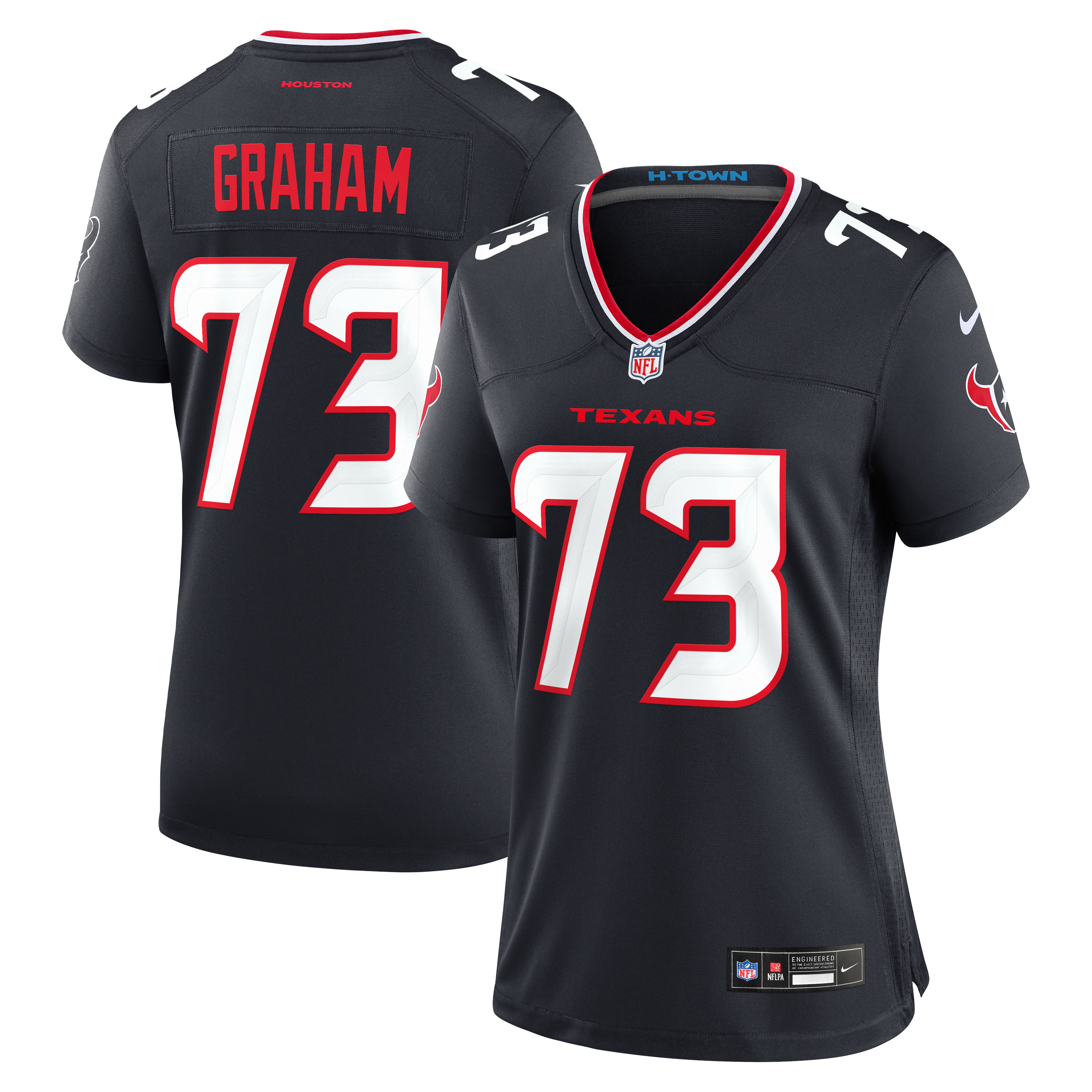 Women's Houston Texans Derrick Graham Nike Navy Team Game Jersey
