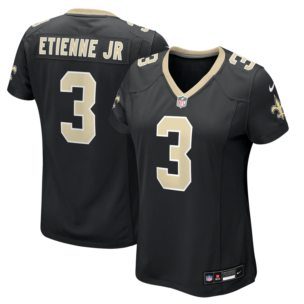 Women's New Orleans Saints Travis Etienne Jr Nike Black Team Game Jersey