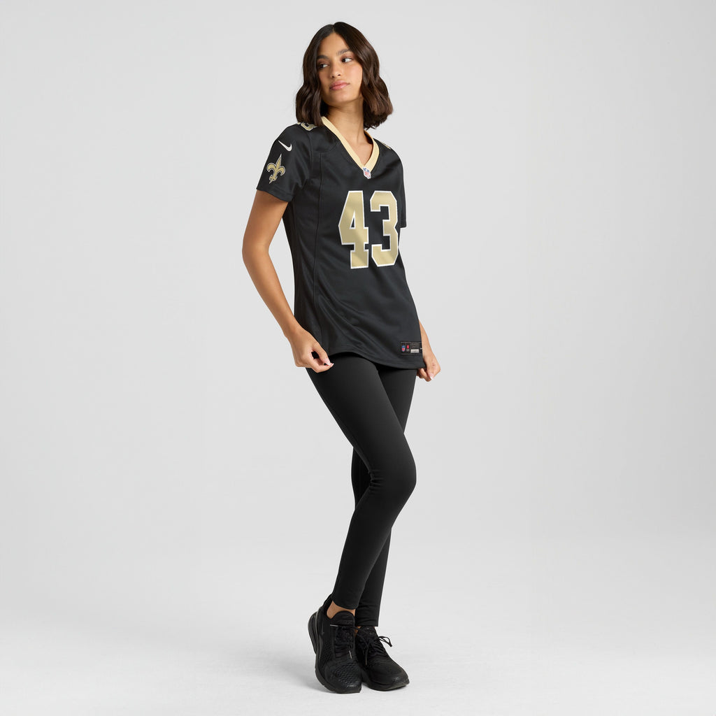 Women's New Orleans Saints Michael Davis Nike Black Team Game Jersey
