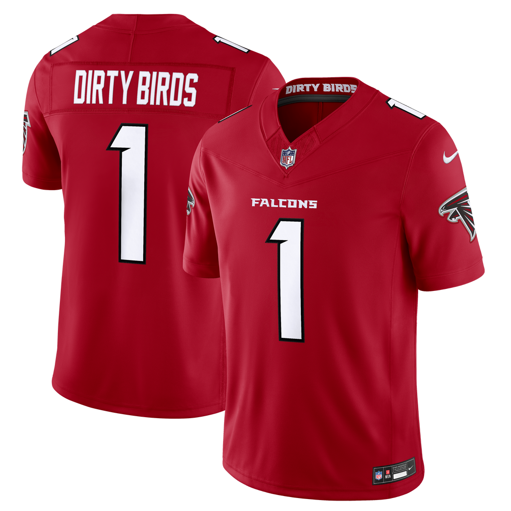 Men's Atlanta Falcons Dirty Birds Nike Red Team Vapor Fuse Stitched Limited Jersey