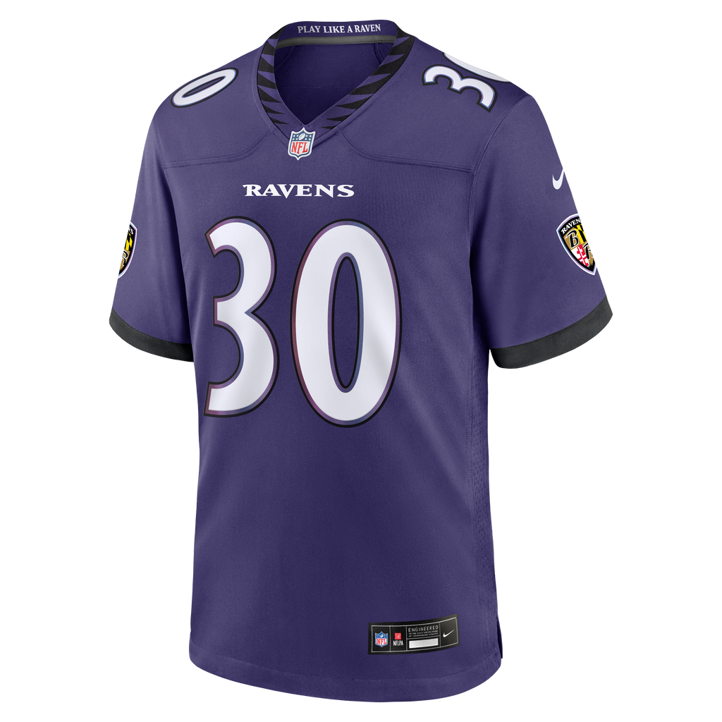Men's Baltimore Ravens Ryan Eckley Nike Purple Team Game Jersey