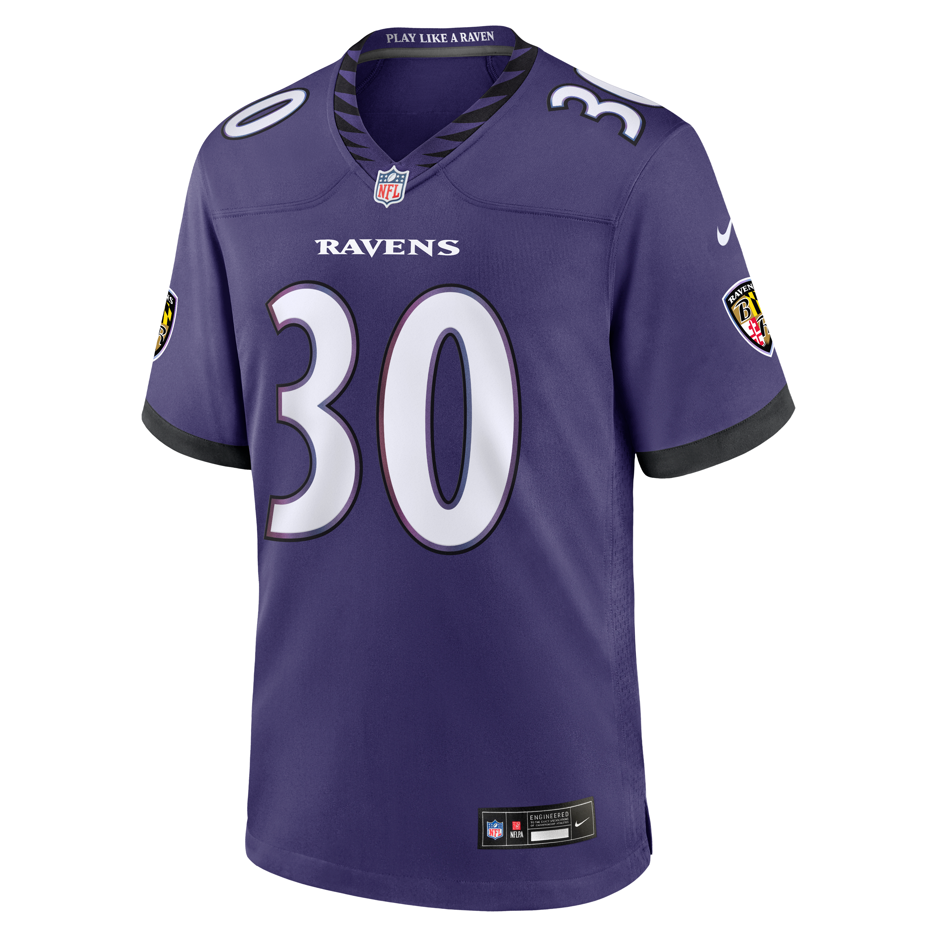 Men's Baltimore Ravens Ryan Eckley Nike Purple Team Game Jersey