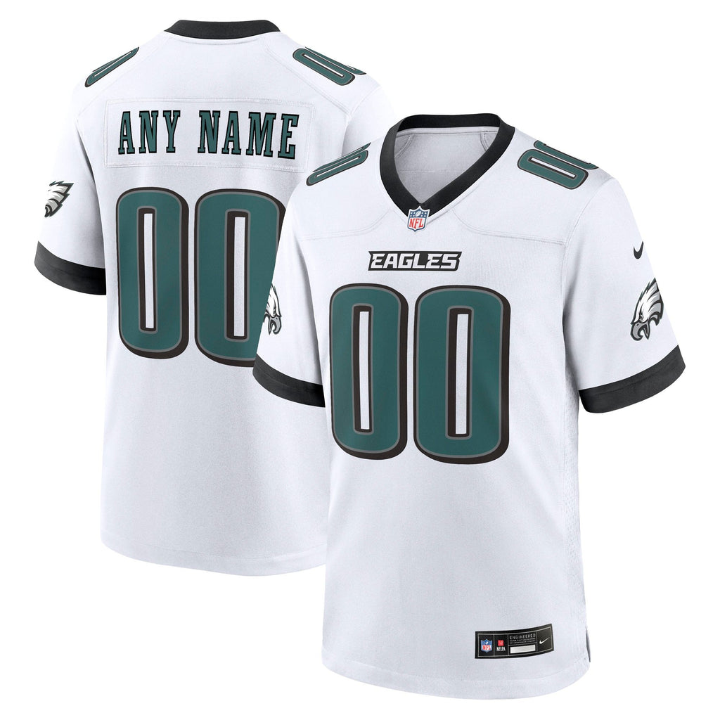 Men's Philadelphia Eagles Nike White White Custom Game Jersey