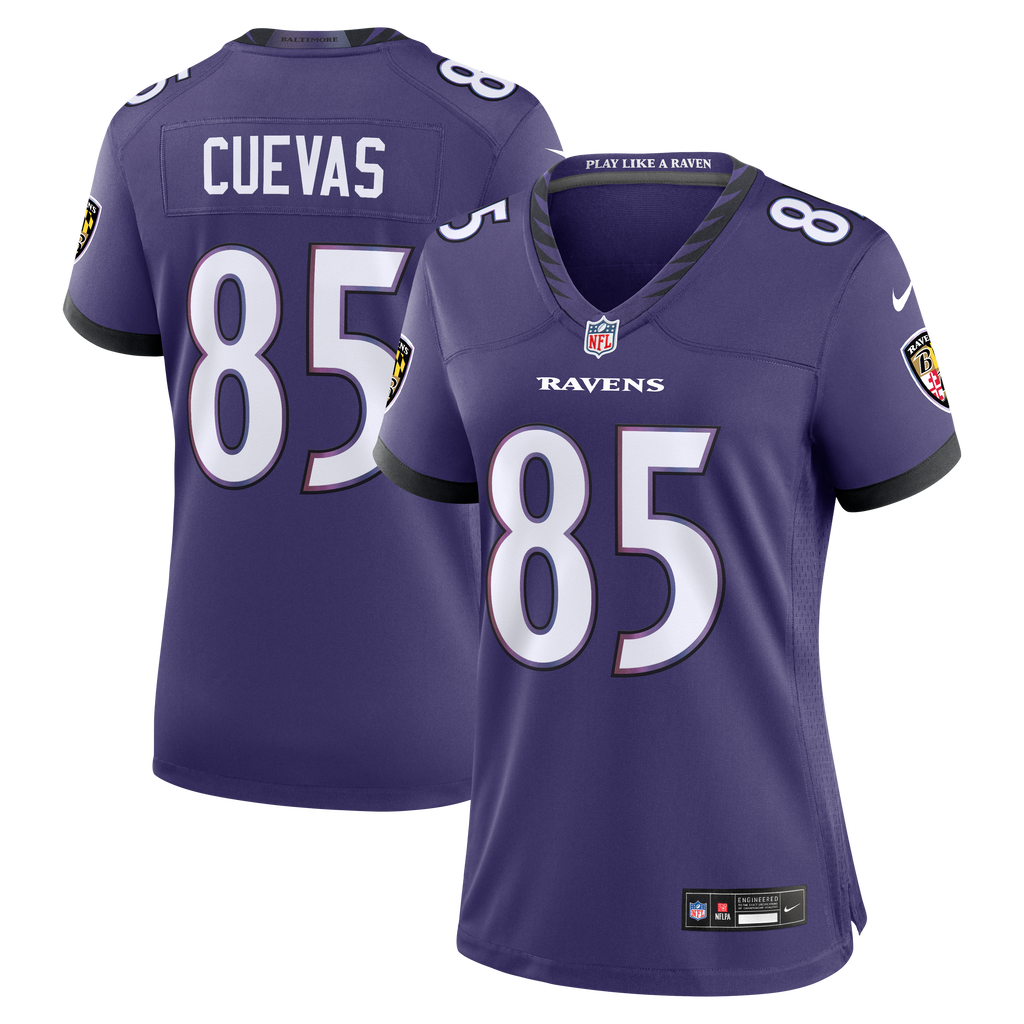 Women's Baltimore Ravens Josh Cuevas Nike Purple Team Game Jersey