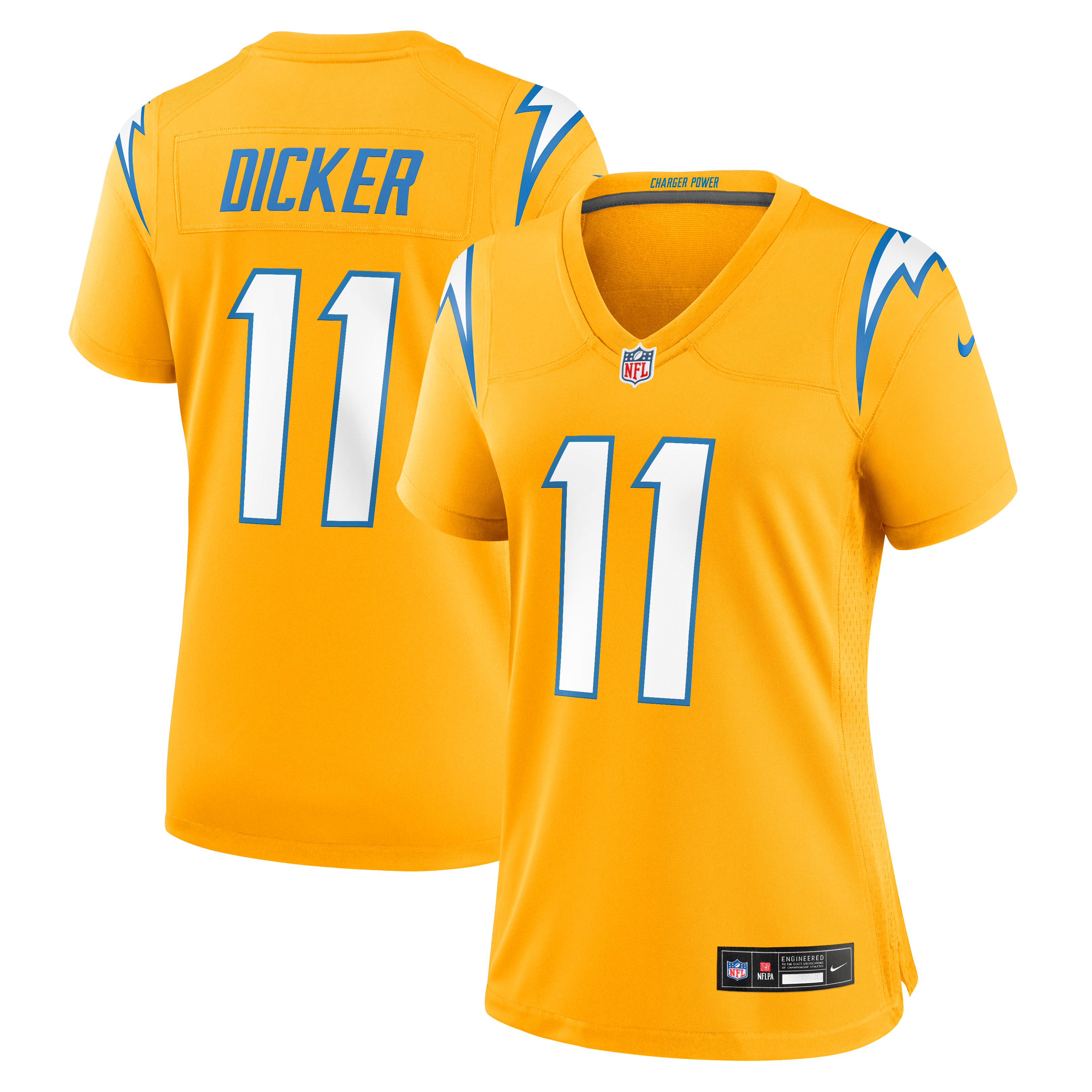Women's Los Angeles Chargers Cameron Dicker Nike Gold Alternate Game Jersey
