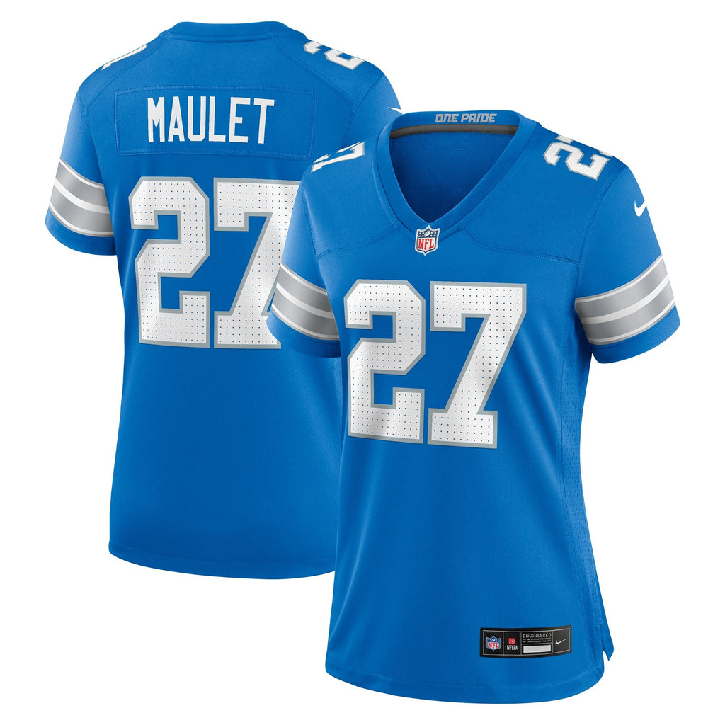 Women's Detroit Lions Arthur Maulet Nike Blue Team Game Jersey