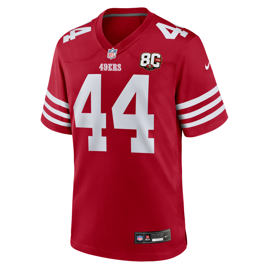 Men's San Francisco 49Ers Kyle Juszczyk Nike Scarlet 80Th Anniversary Game Jersey