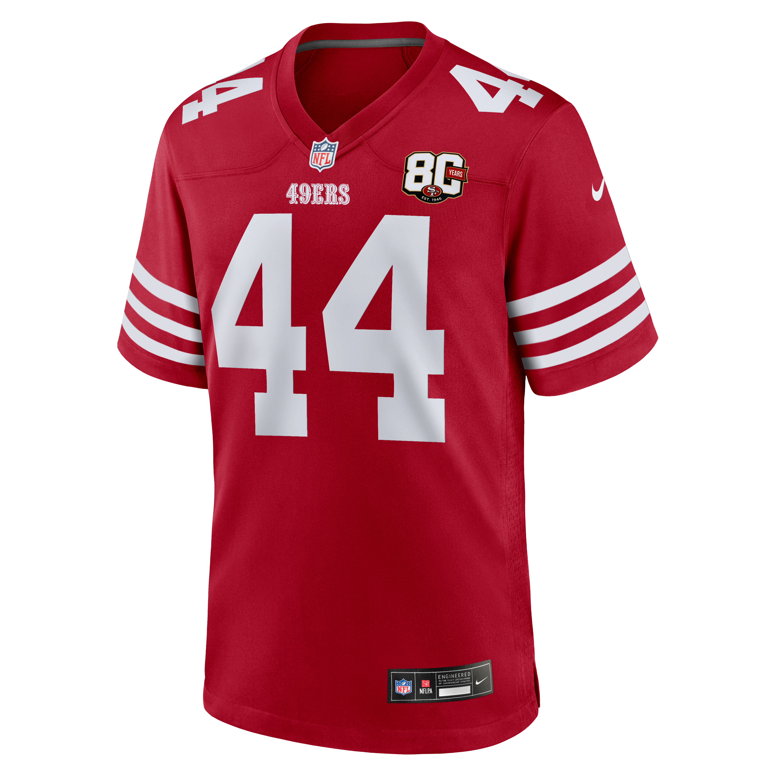 Men's San Francisco 49Ers Kyle Juszczyk Nike Scarlet 80Th Anniversary Game Jersey