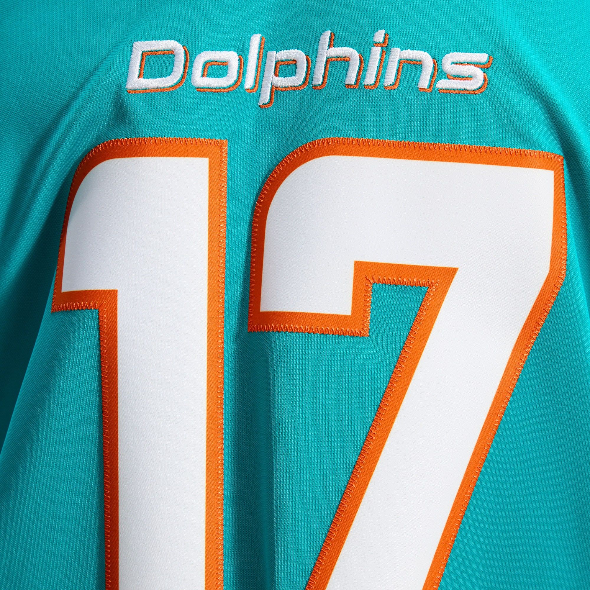 Men's Miami Dolphins Jaylen Waddle Nike Aqua Team Vapor Fuse Stitched Limited Jersey