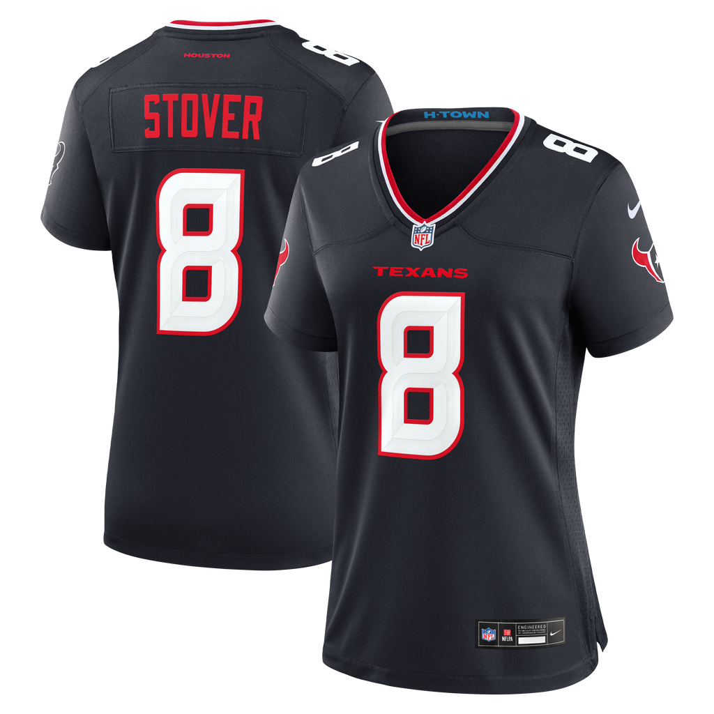 Women's Houston Texans Cade Stover Nike Navy Team Game Jersey