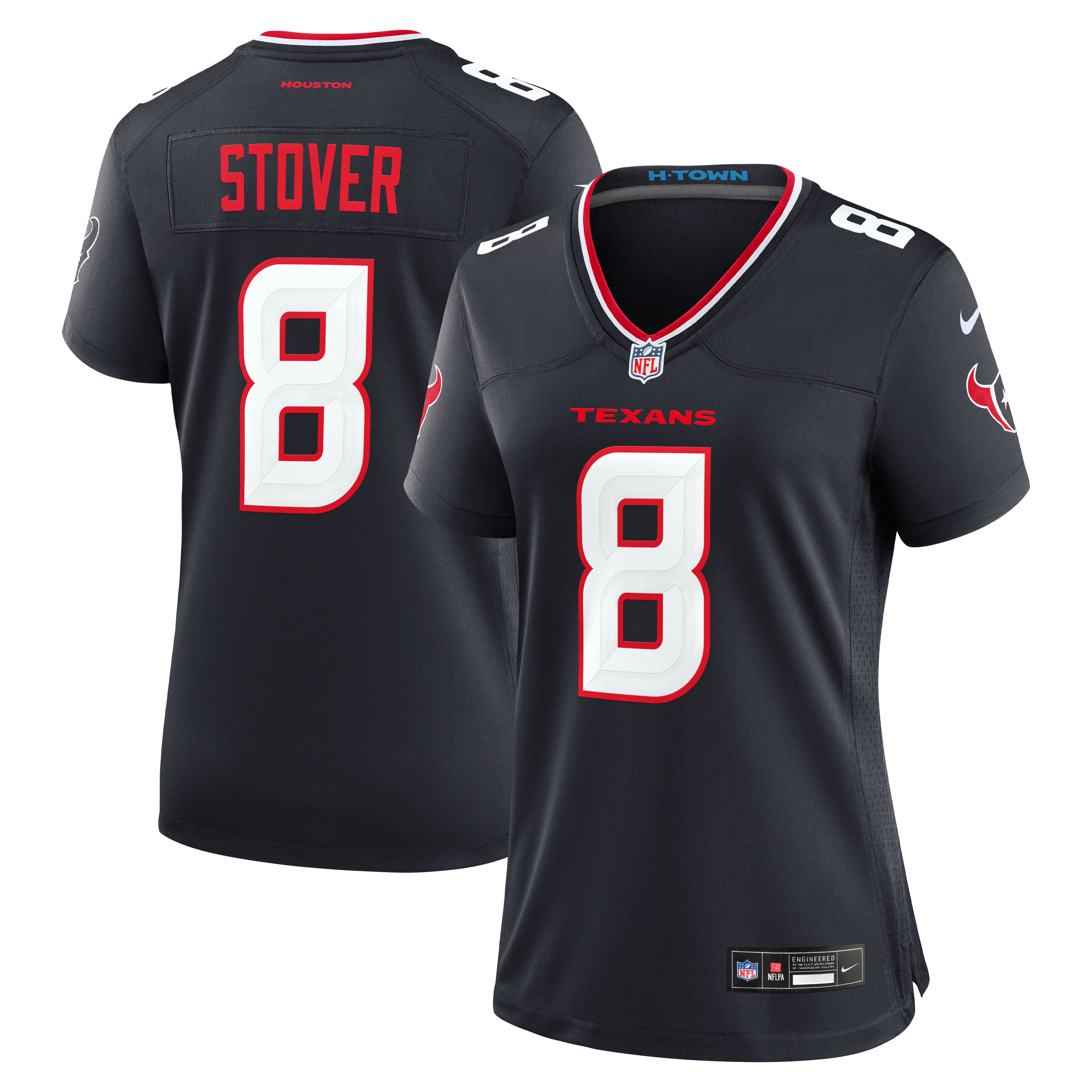 Women's Houston Texans Cade Stover Nike Navy Team Game Jersey