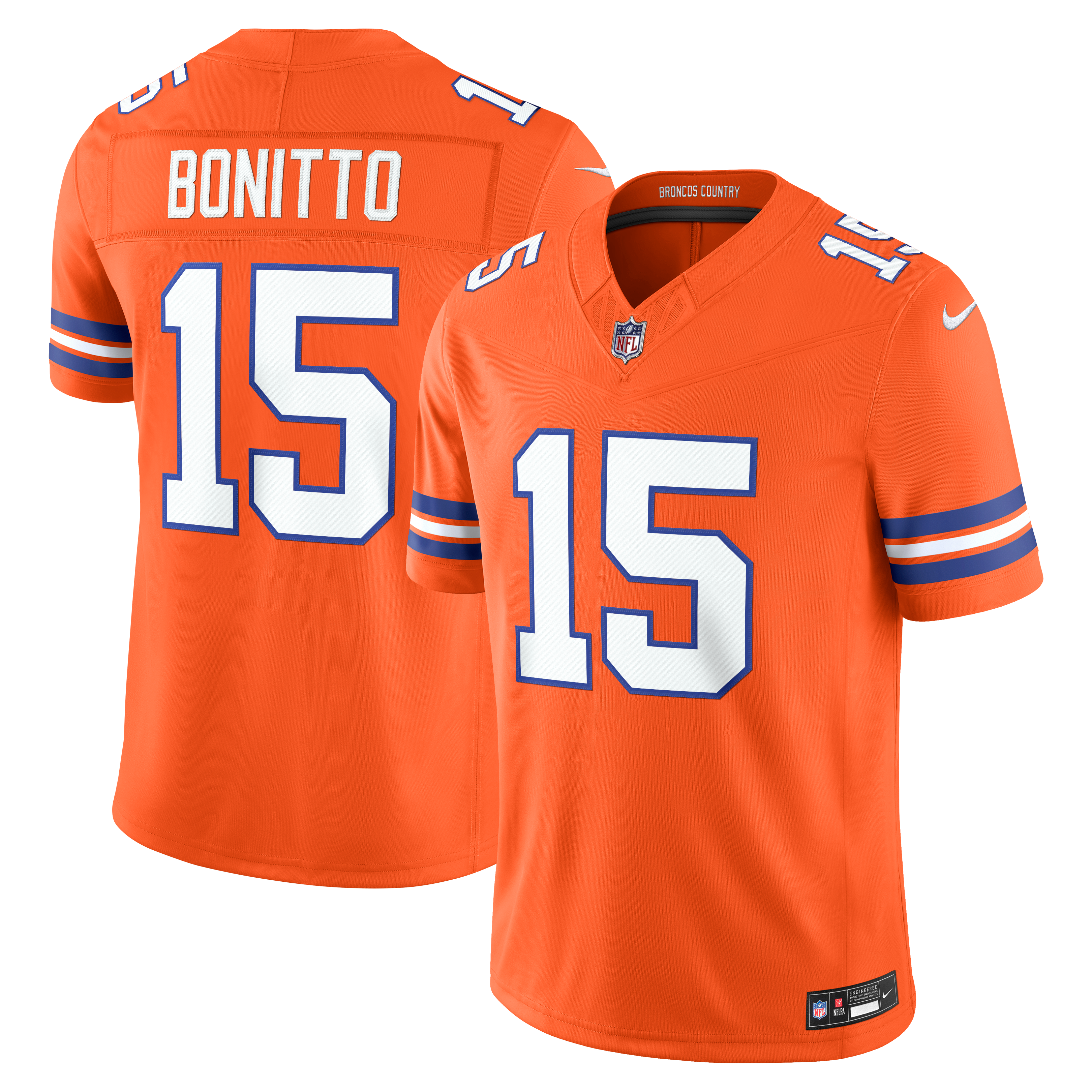 Men's Denver Broncos Nik Bonitto Nike Orange Alternate Mile High Collection 1977 Throwback Vapor Fuse Stitched Limited Jersey
