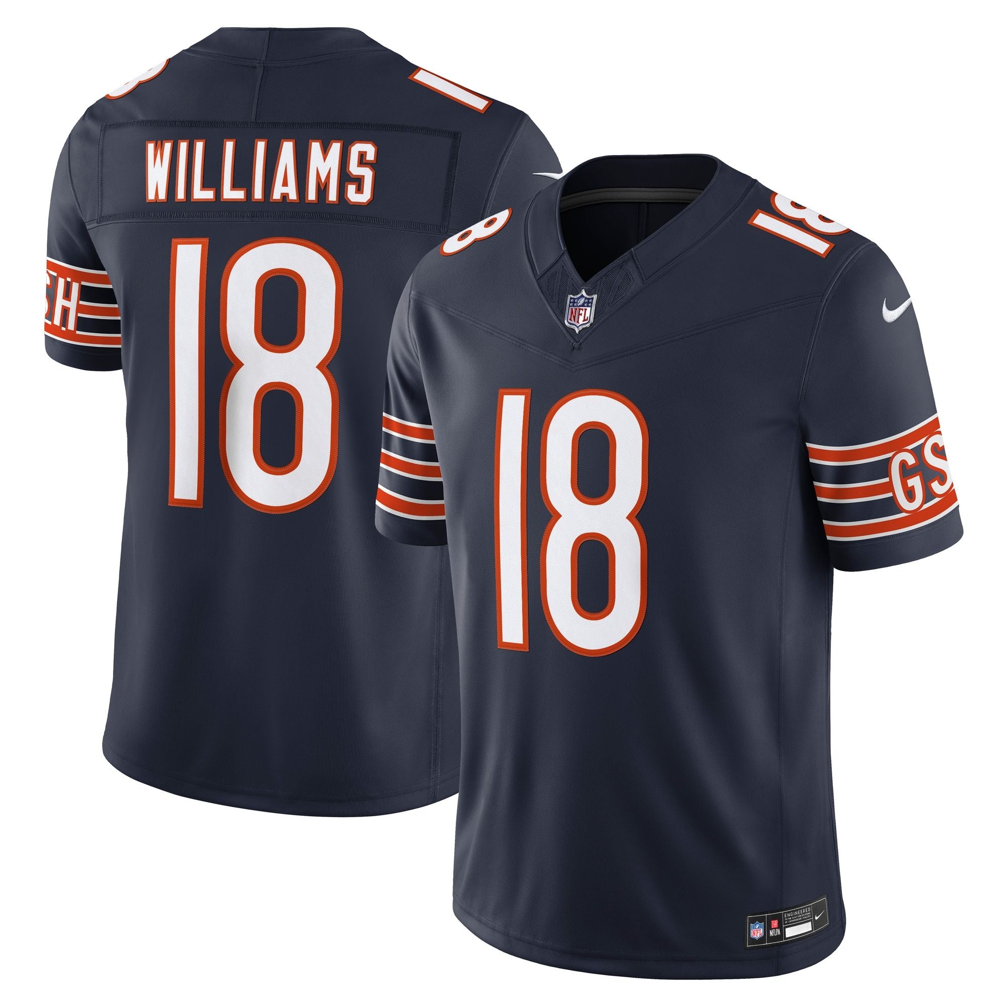 Men's Chicago Bears Caleb Williams Nike Navy Team Vapor Fuse Stitched Limited Jersey